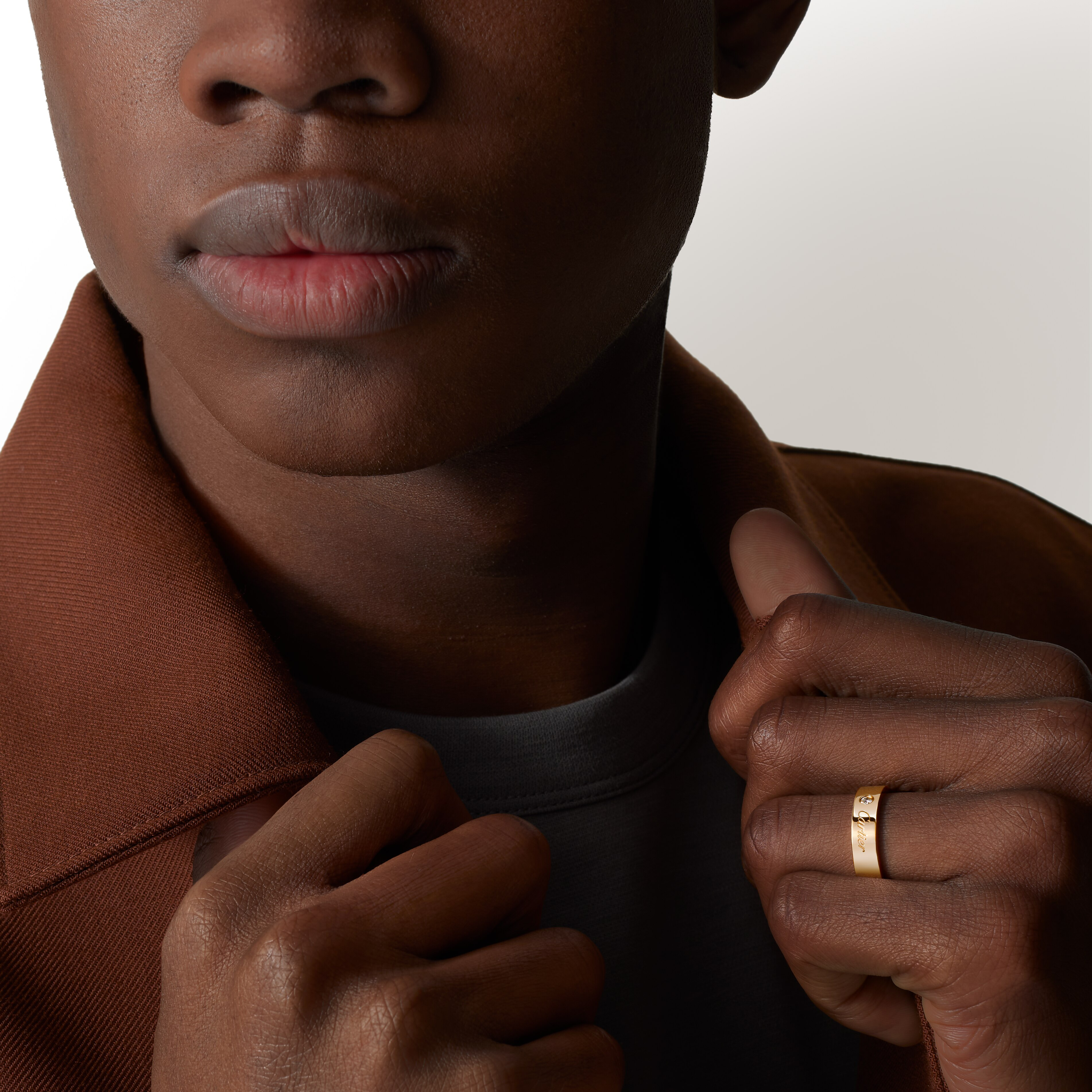 C de Cartier wedding ring, 5 mm width, 1 diamond