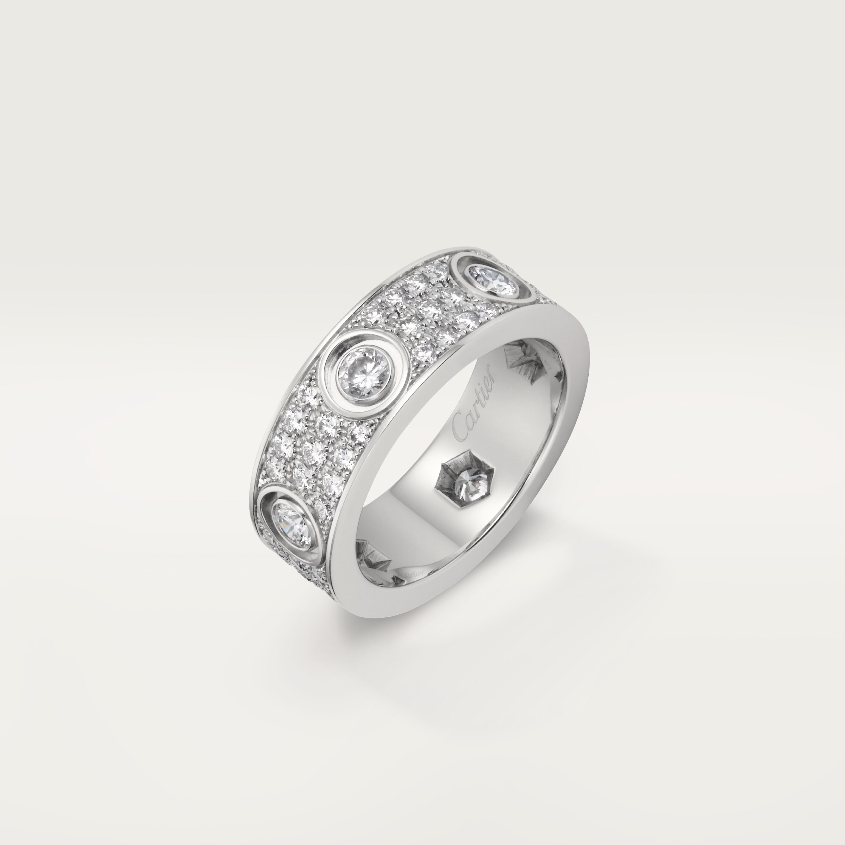 #LOVE# ring, classic model, paved, 6 diamonds, image 6
