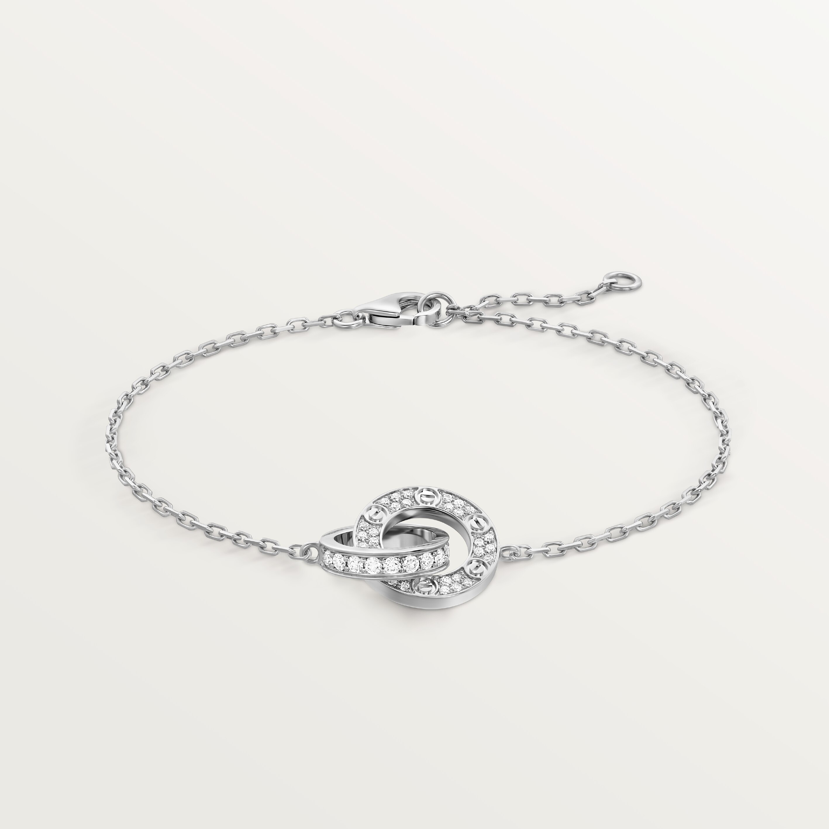 #LOVE# bracelet, on chain, paved