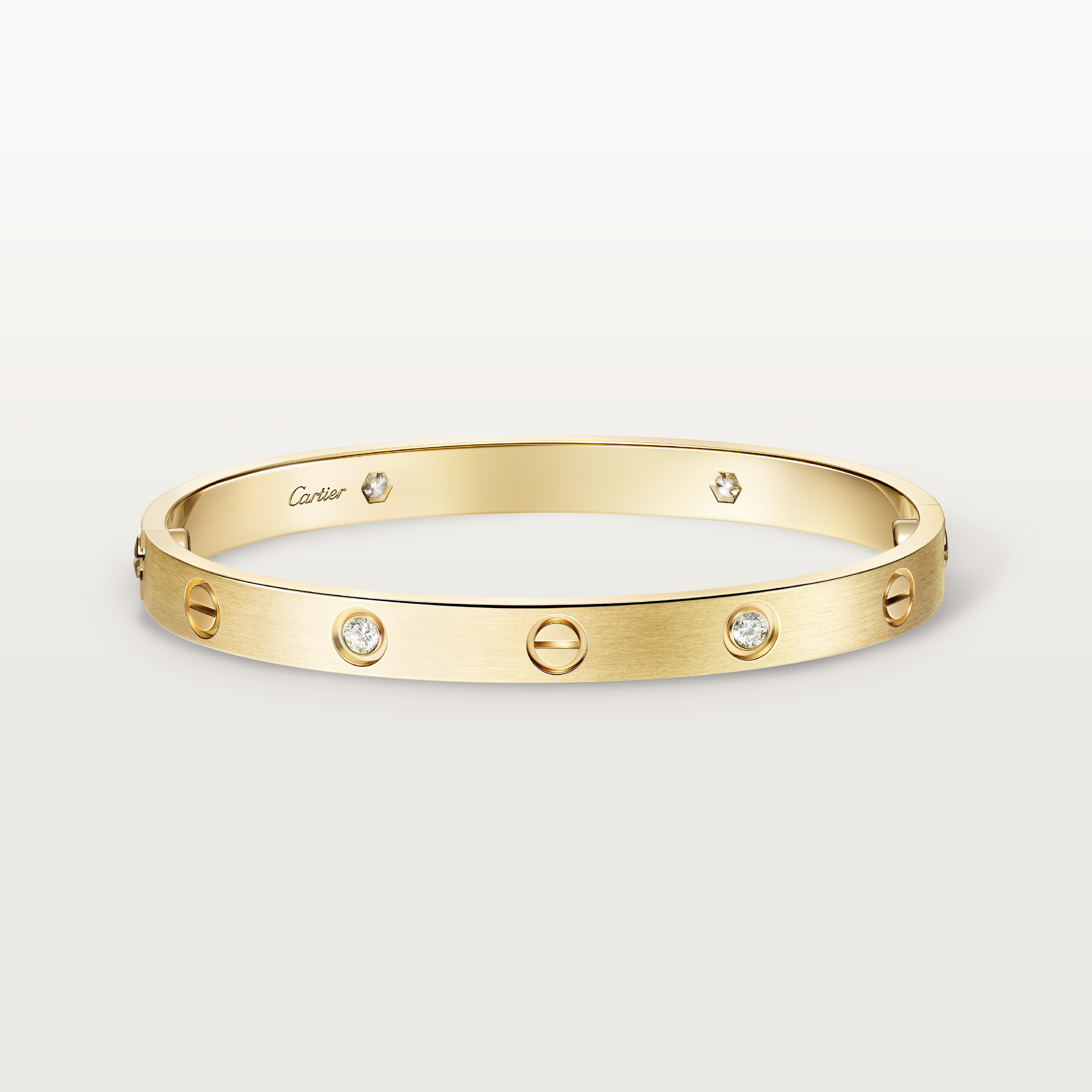 #LOVE# bracelet, classic model, brushed, 4 diamonds