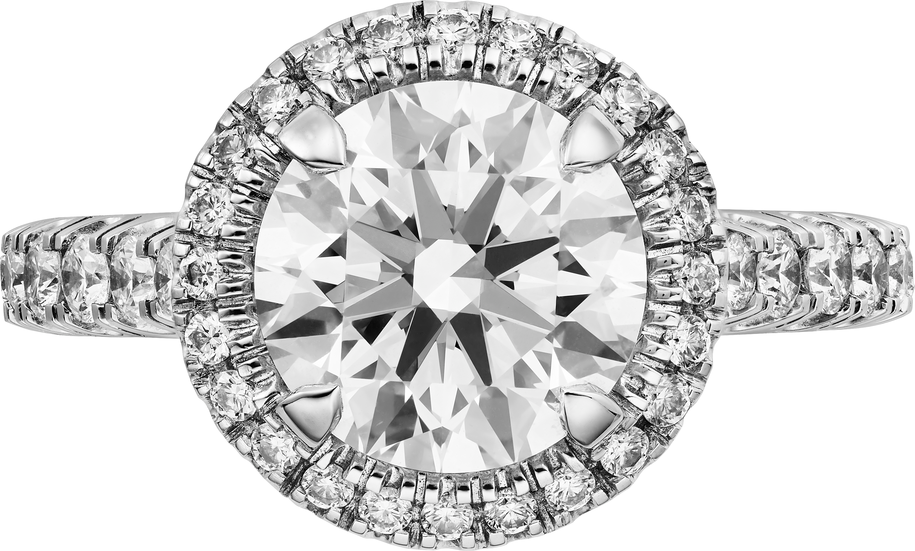 Cartier Destin&eacute;e solitaire, brilliant-cut diamond, paved 