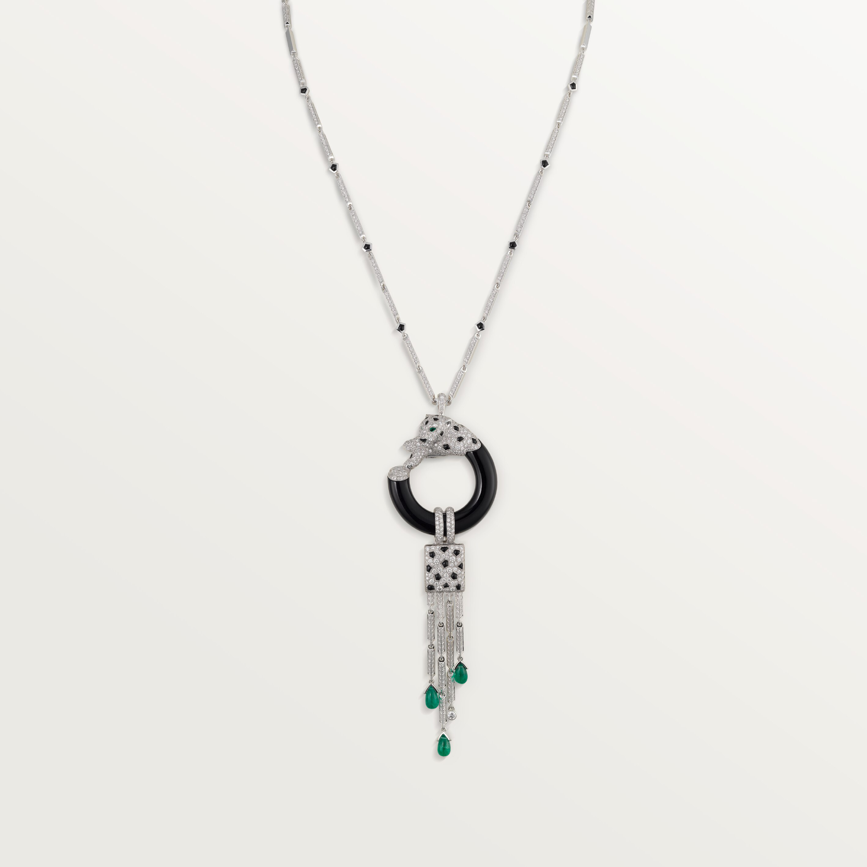 Panth&egrave;re de Cartier necklace, emerald, paved 