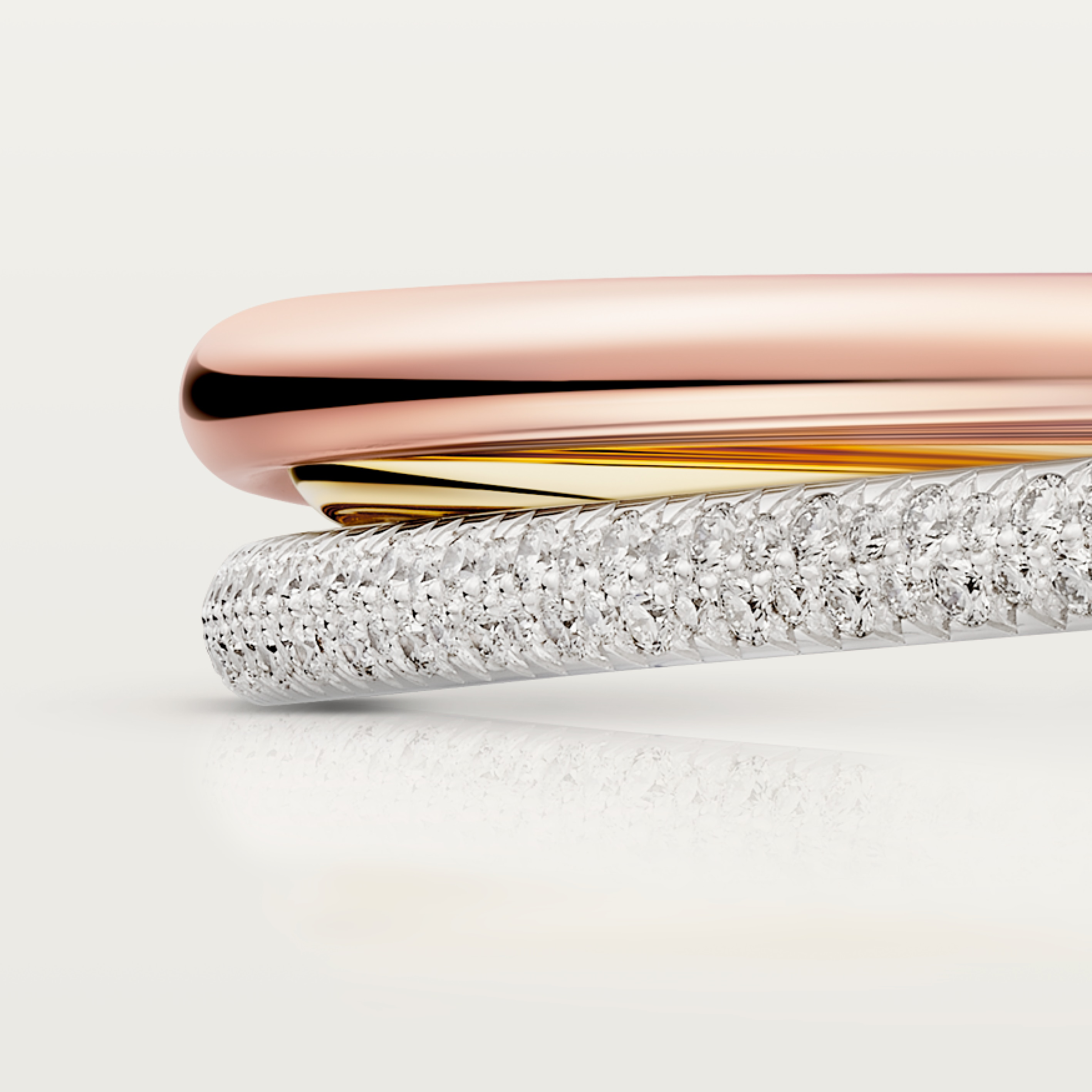 Trinity bracelet, small model, half-paved, image 5