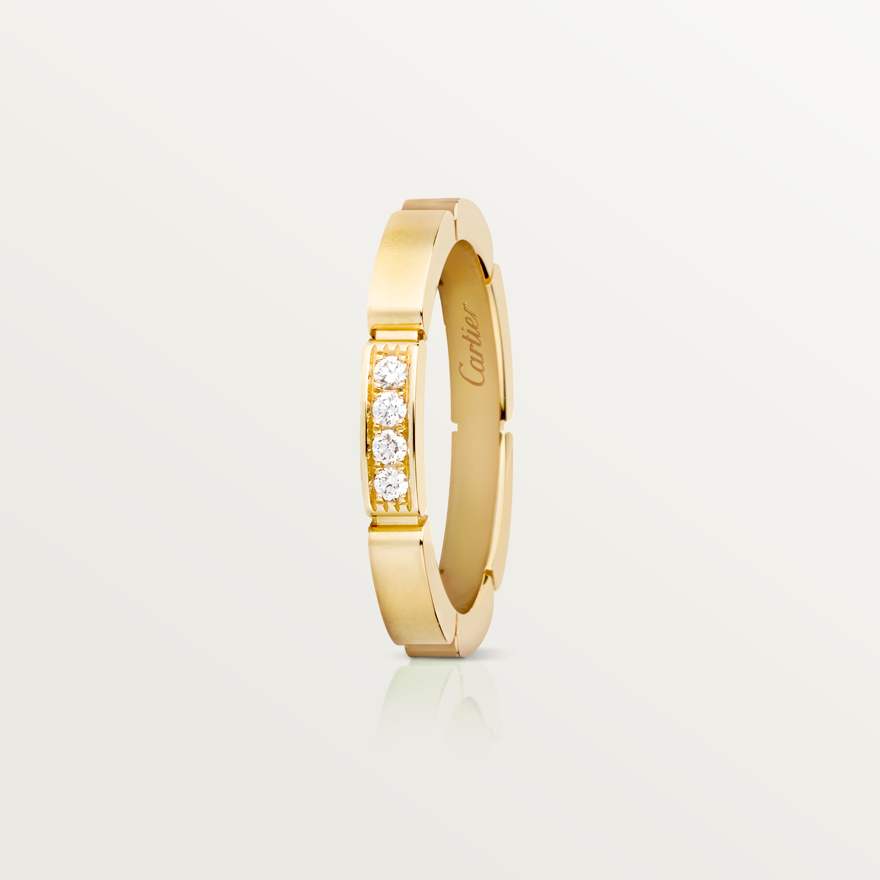 Maillon Panth&egrave;re wedding ring, 4 diamonds