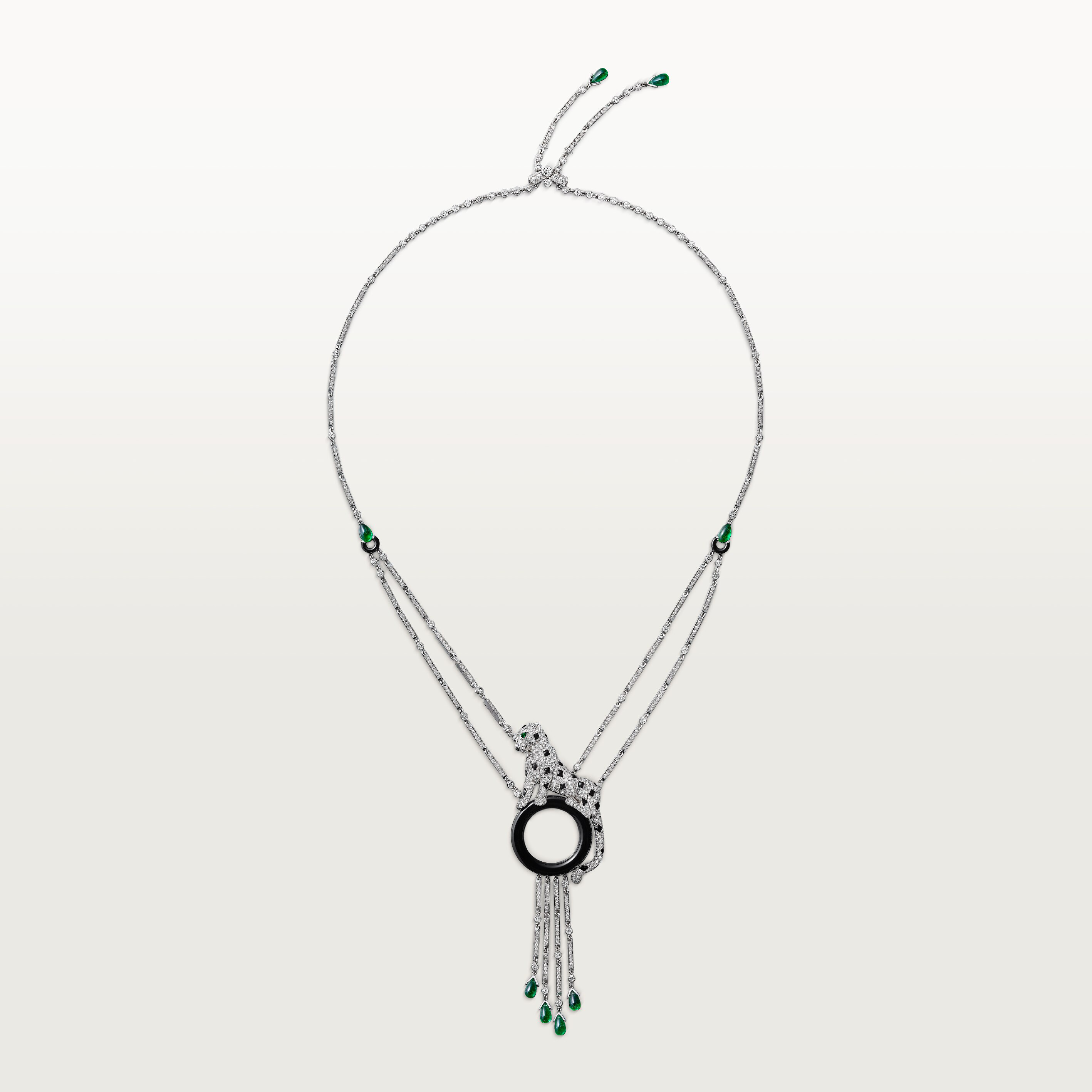 Panth&egrave;re de Cartier necklace, emerald, paved 