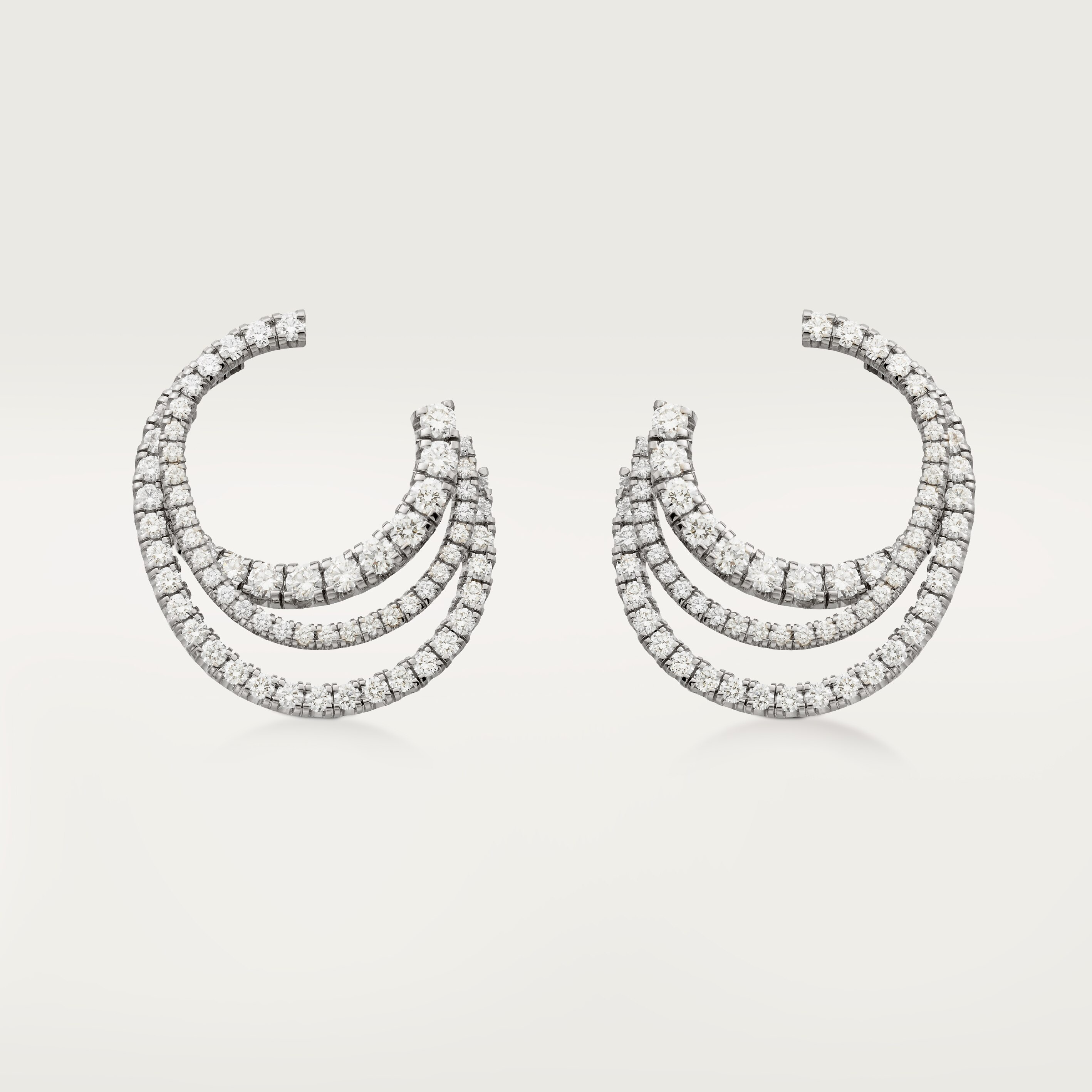 Etincelle de Cartier hoop earrings, triple row, paved