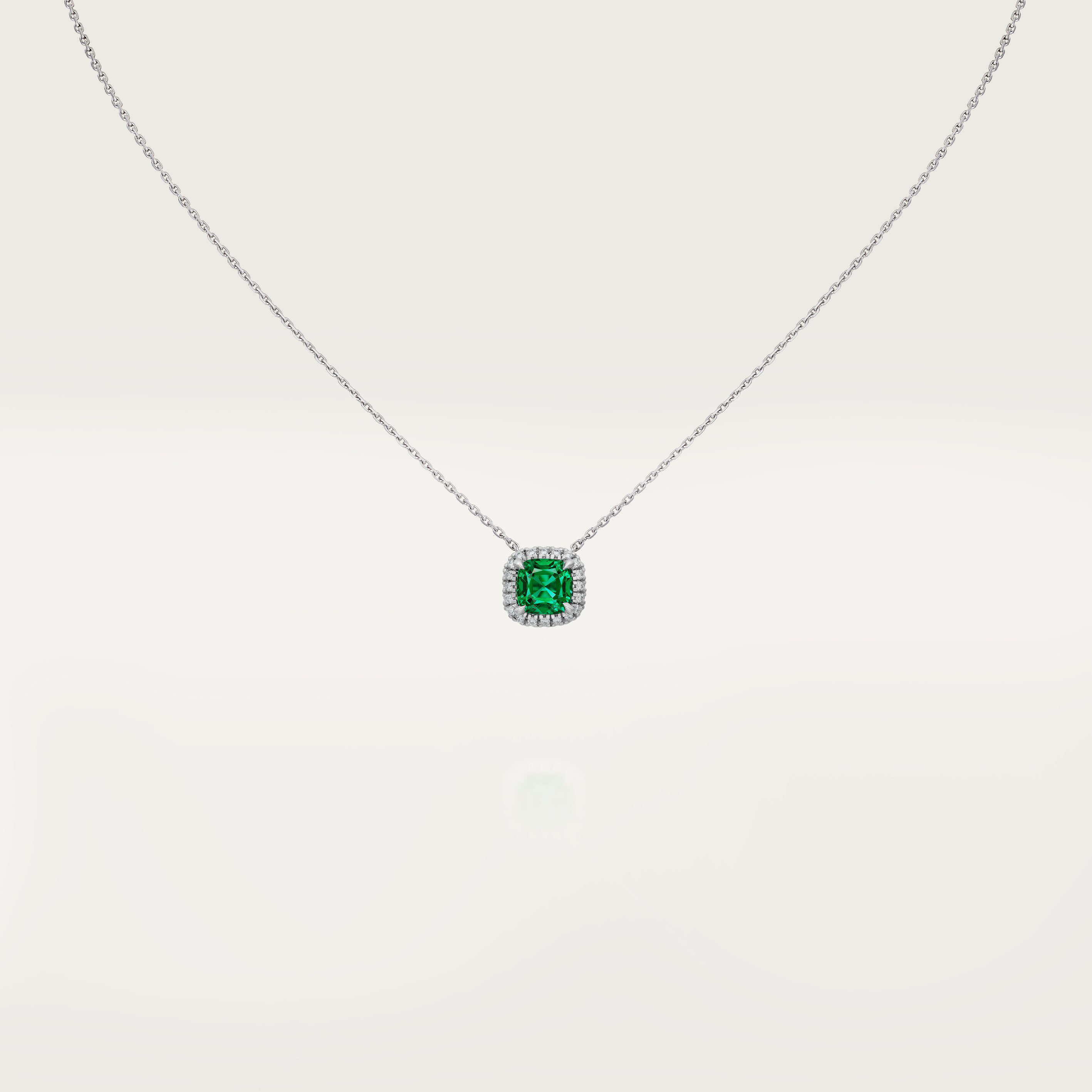Cartier Destin&eacute;e pendant, cushion-cut emerald, paved 