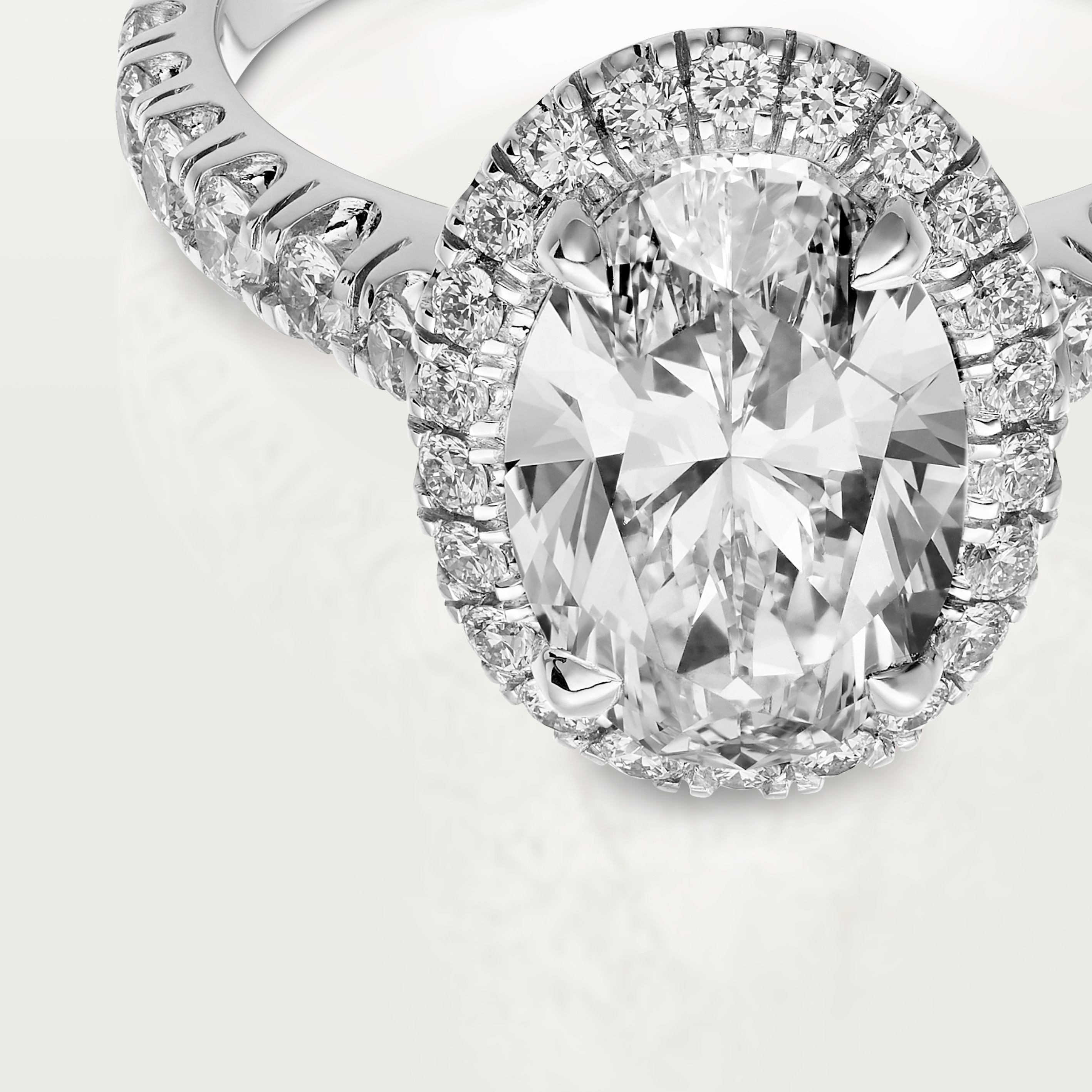 Cartier Destin&eacute;e solitaire, oval-cut diamond, paved , image 14