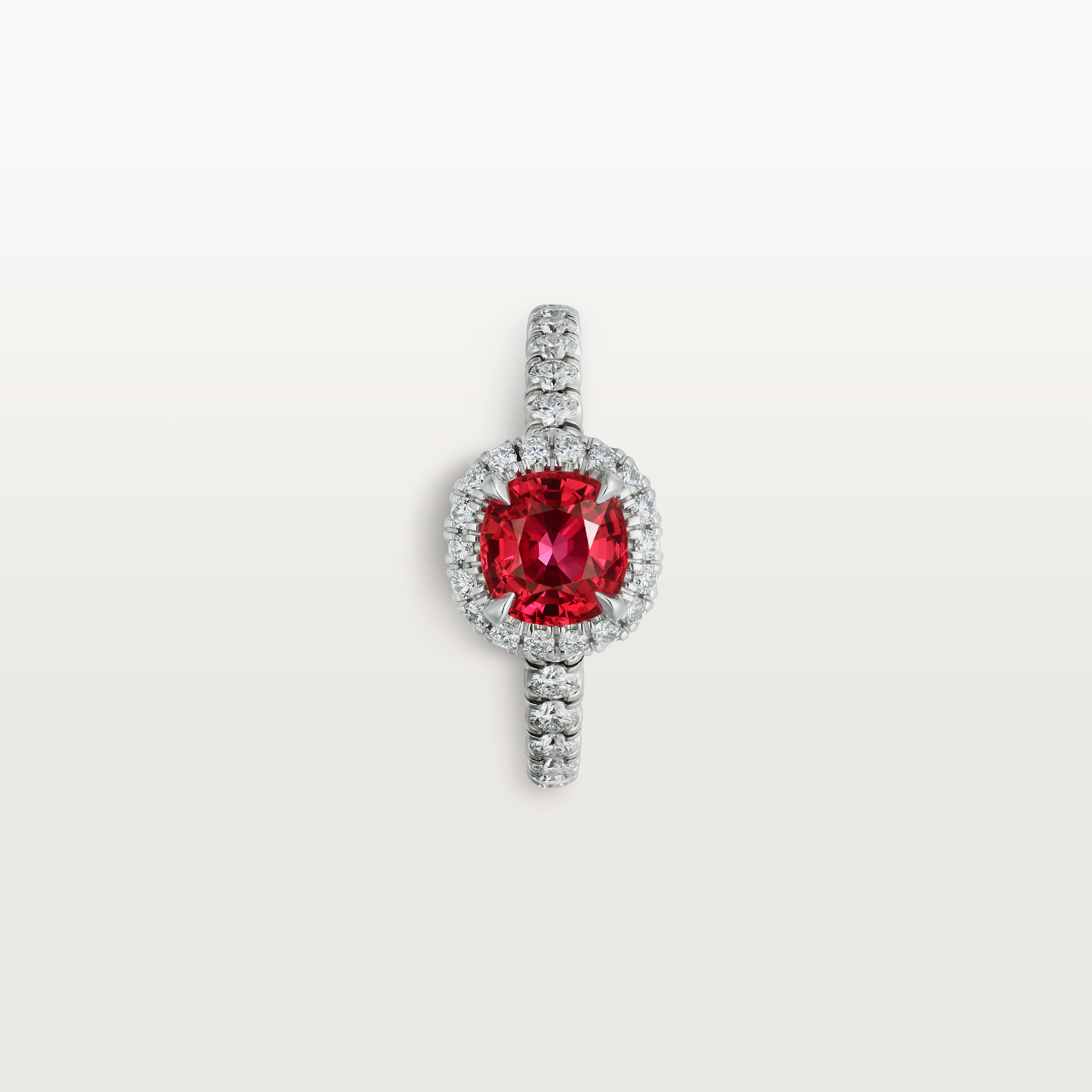 Cartier Destin&eacute;e solitaire, cushion-cut ruby, paved , image 6