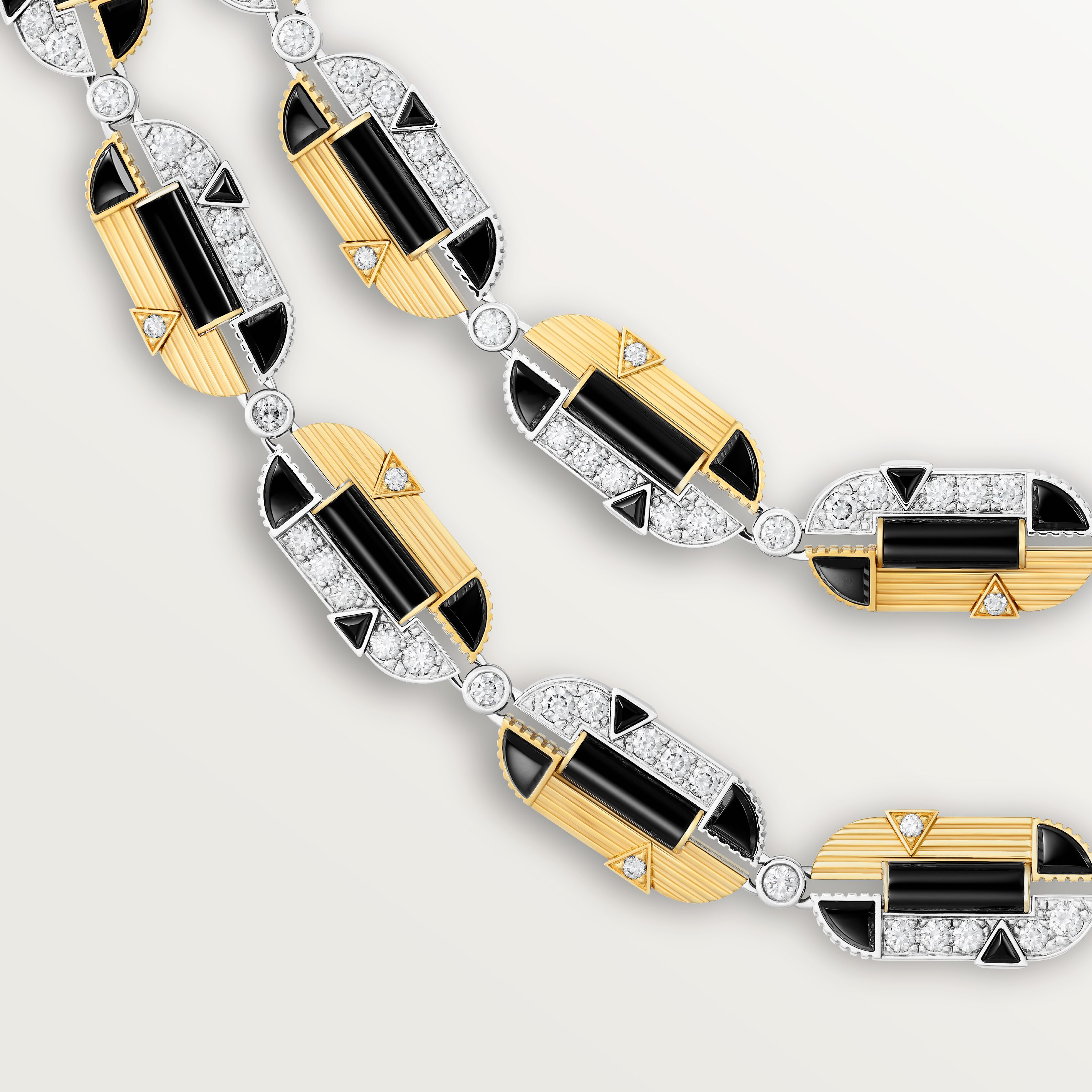 &nbsp;Geometry & Contrastes necklace, onyx, transformable, paved, image 7