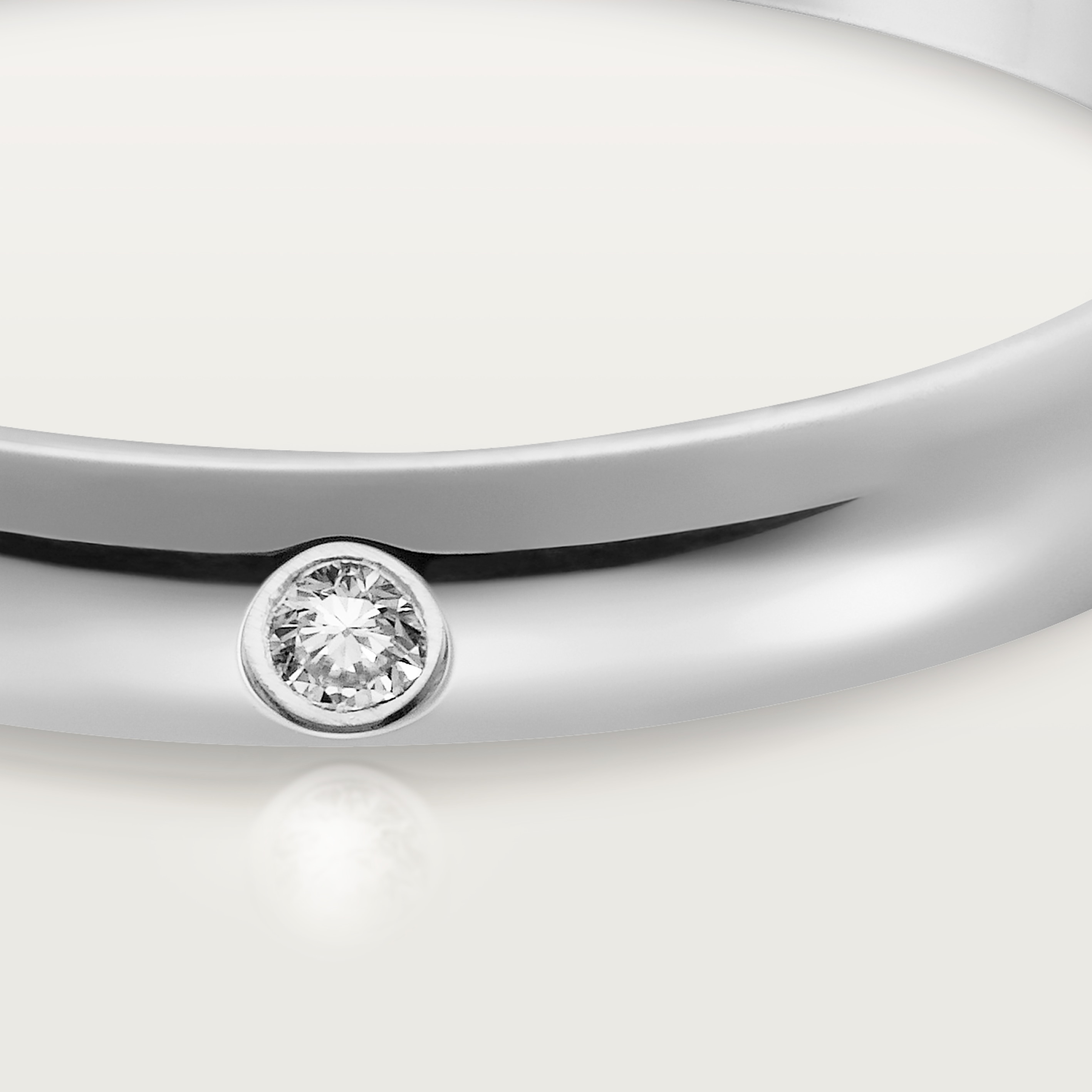 1895 wedding band, 2.6 mm width, 1 diamond