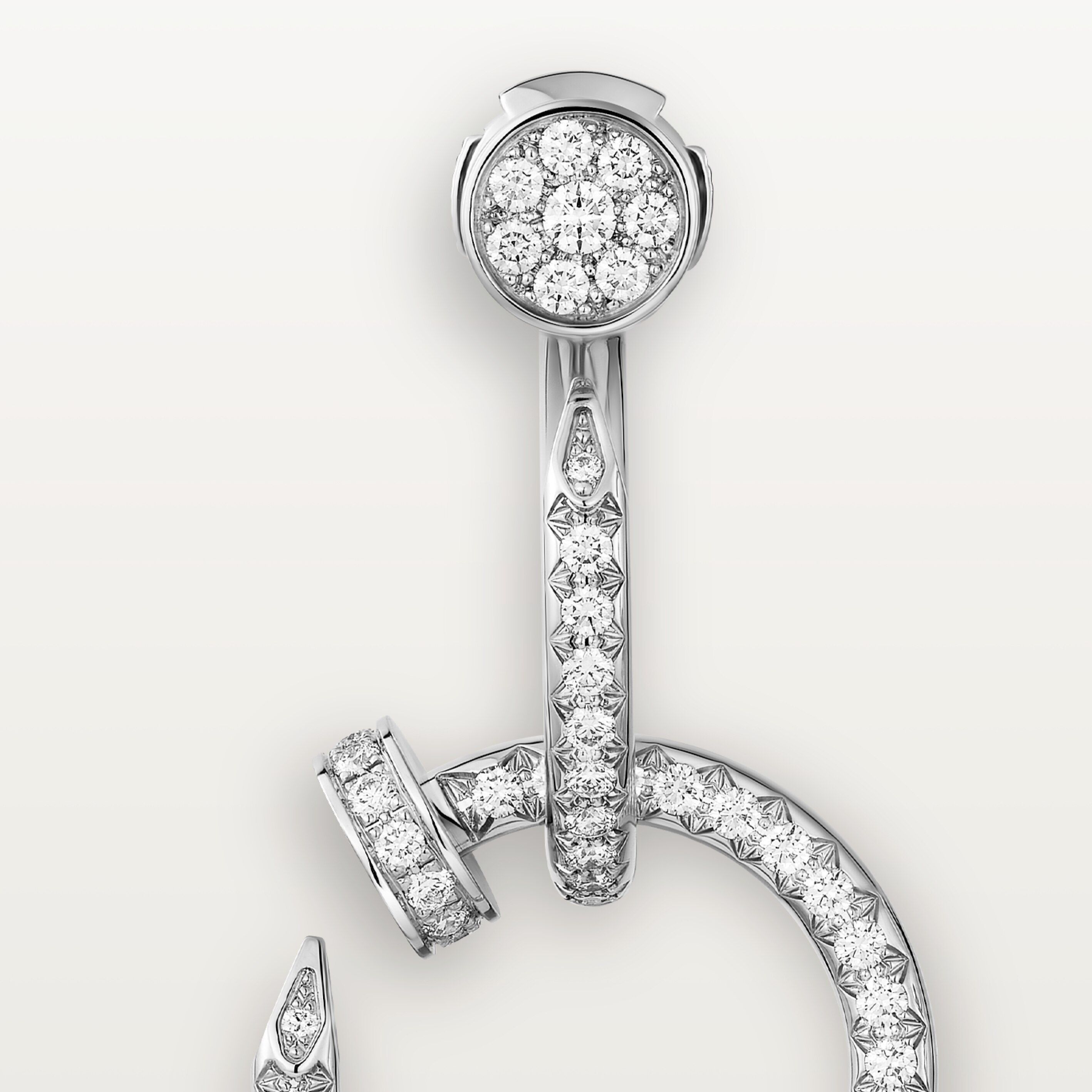 Juste un Clou earrings, double, paved