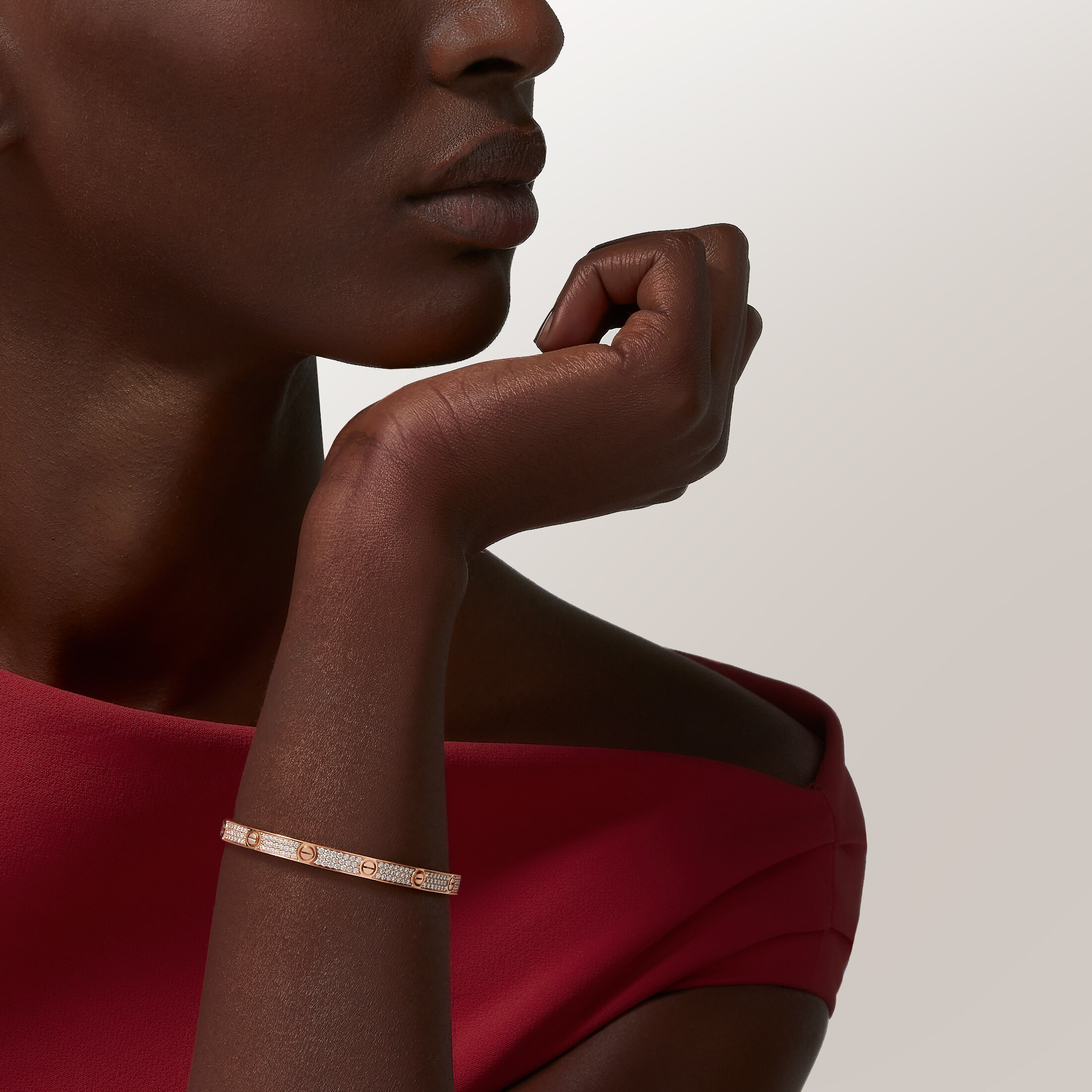 #LOVE# bracelet, medium model, paved