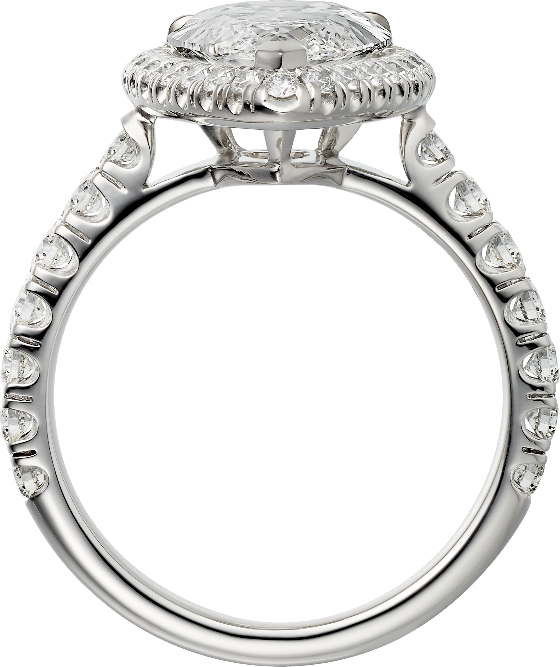 Cartier Destin&eacute;e solitaire, pear-shaped diamond, paved , image 5