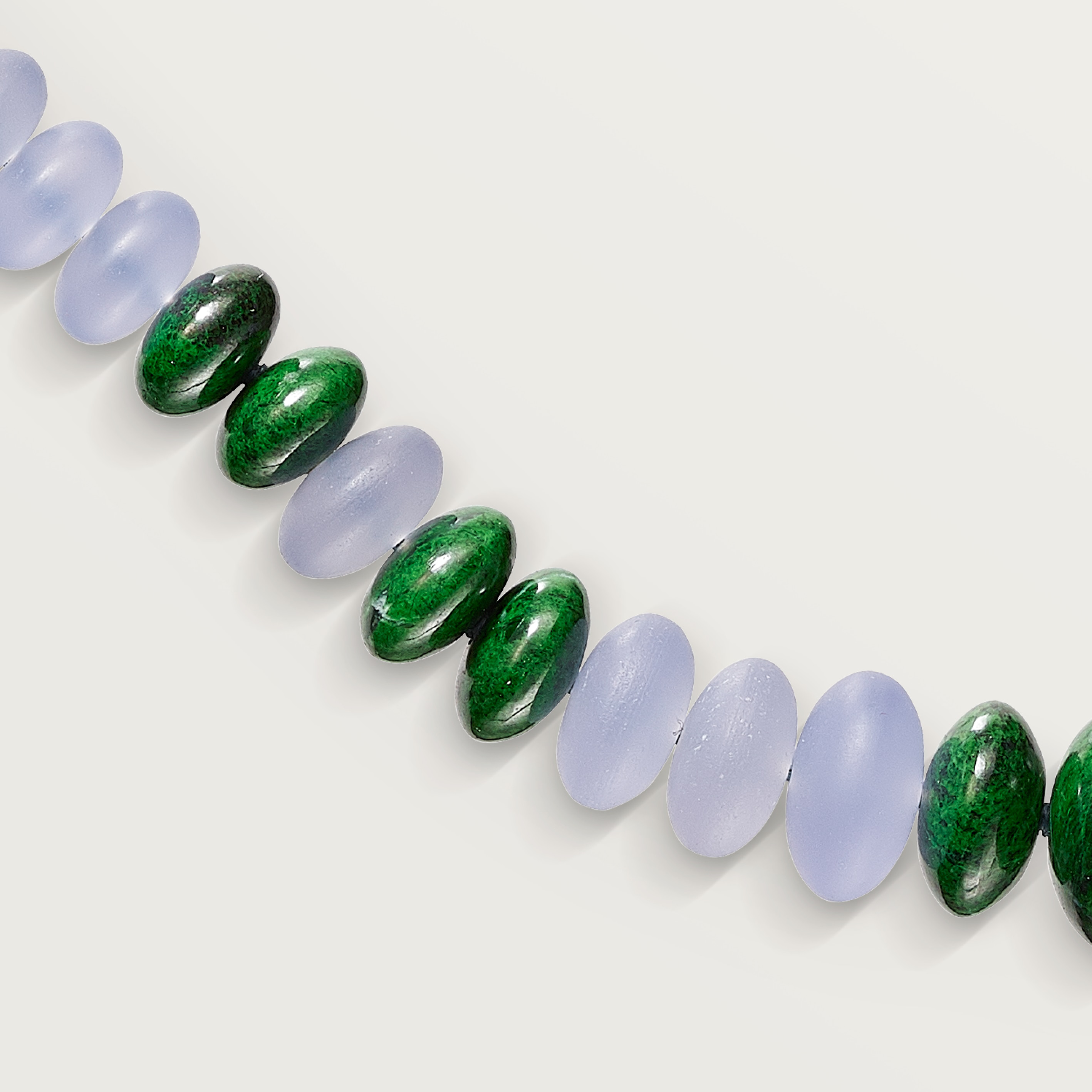 &nbsp;Geometry & Contrastes necklace, chalcedony, paved, image 5