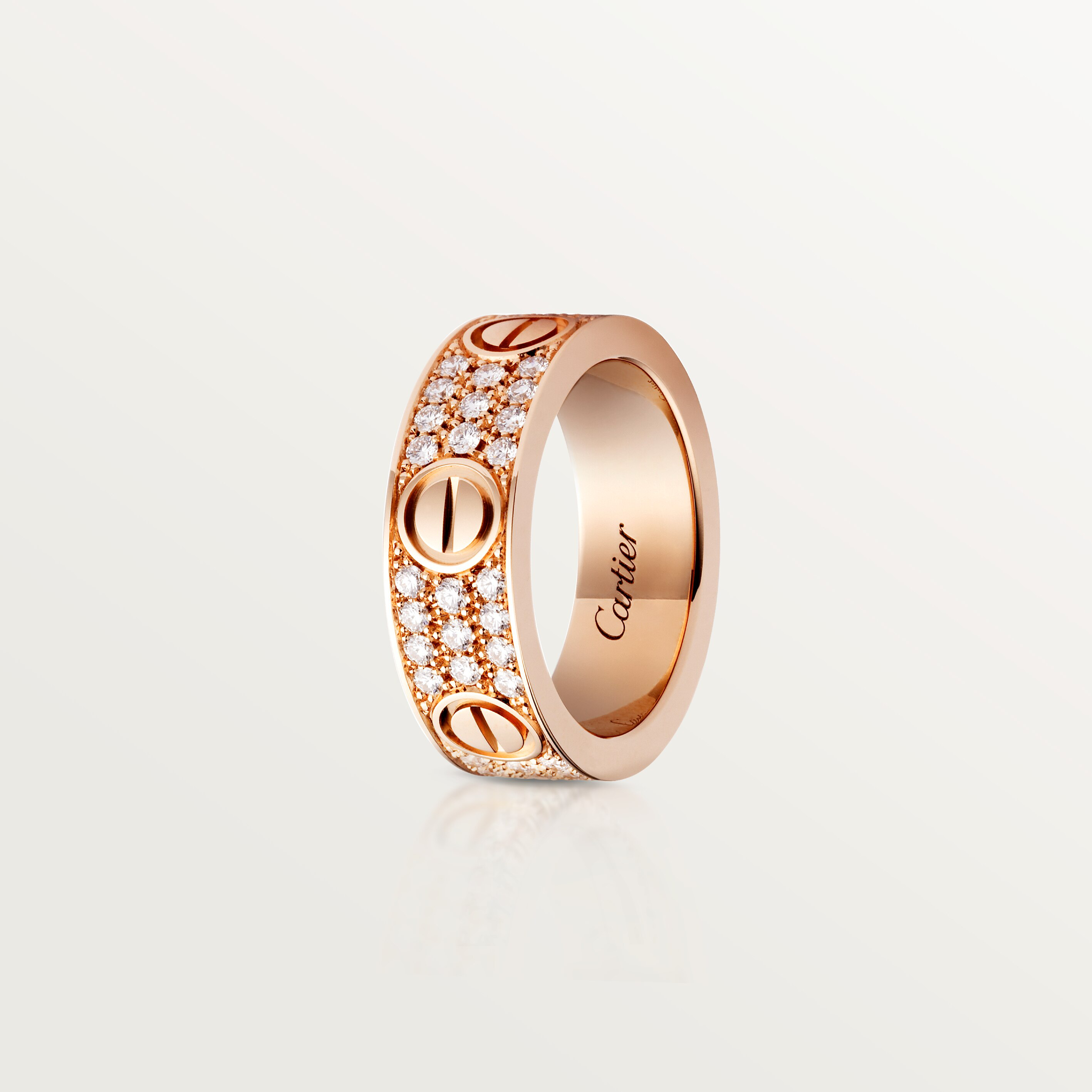 #LOVE# ring, classic model, paved, image 8