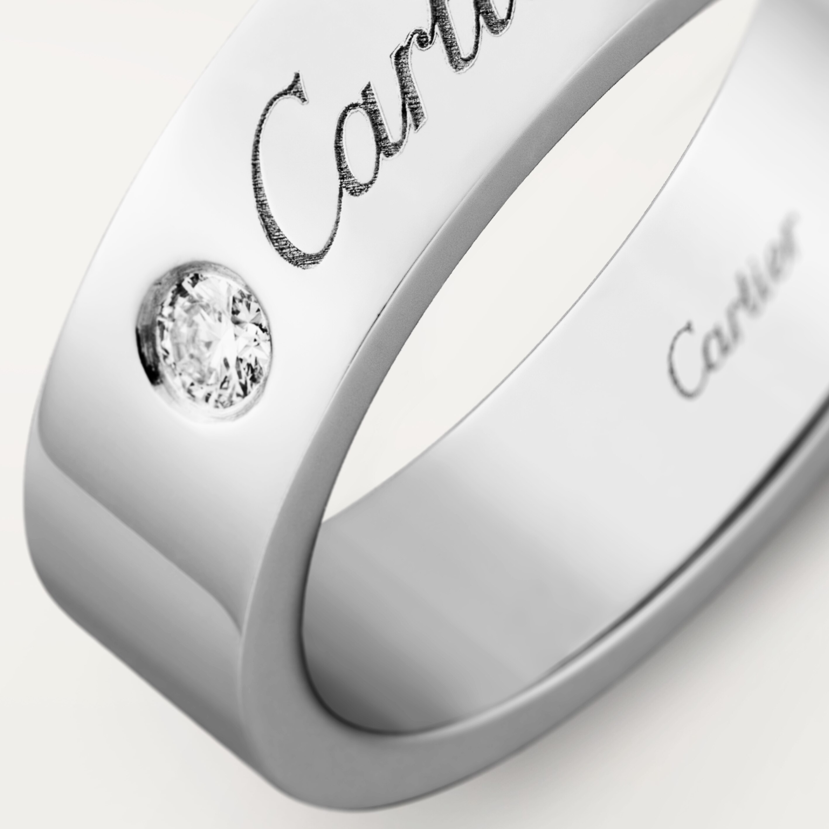 C de Cartier wedding ring, 5 mm width, 1 diamond