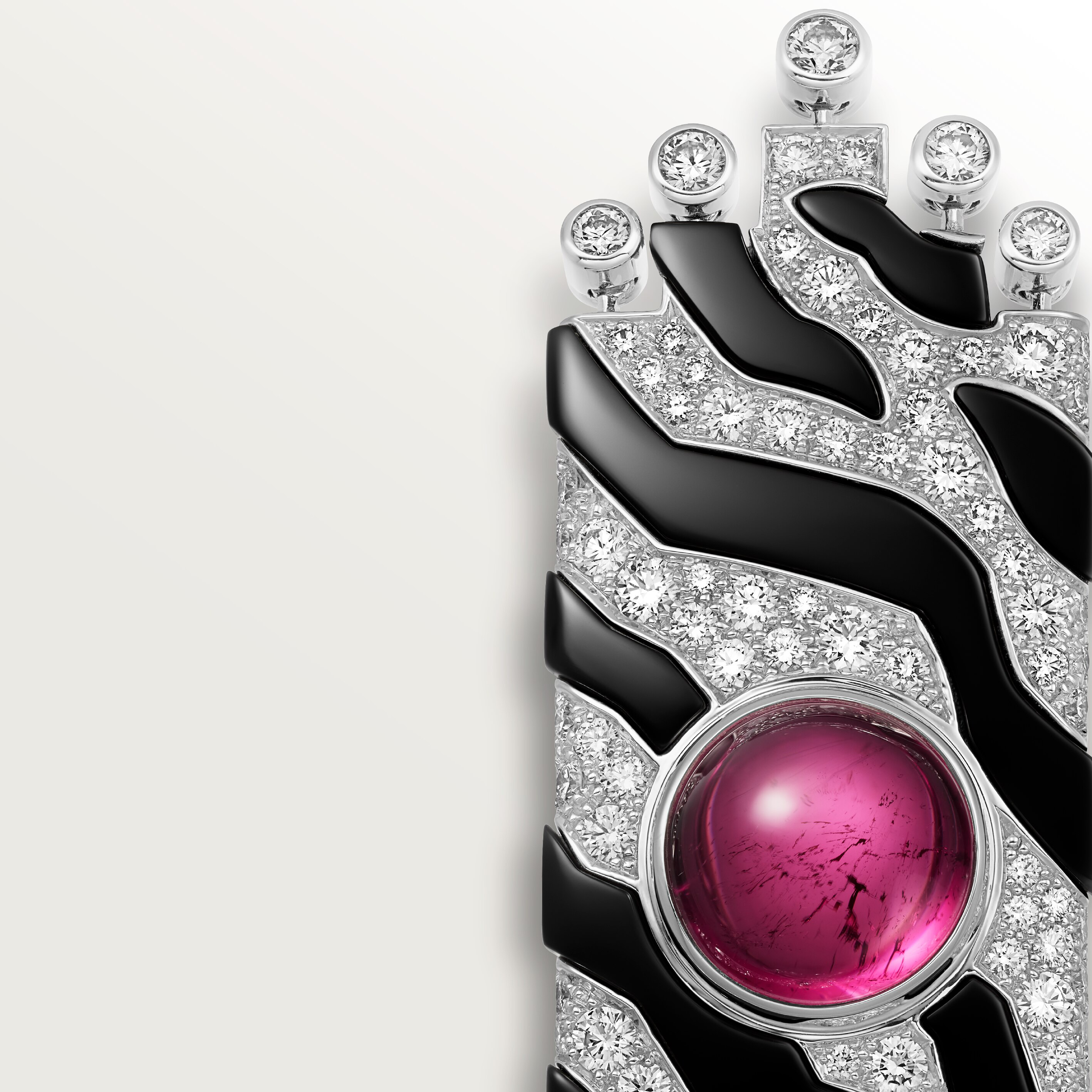 Beaut&eacute;s du Monde ring, rubellite, paved