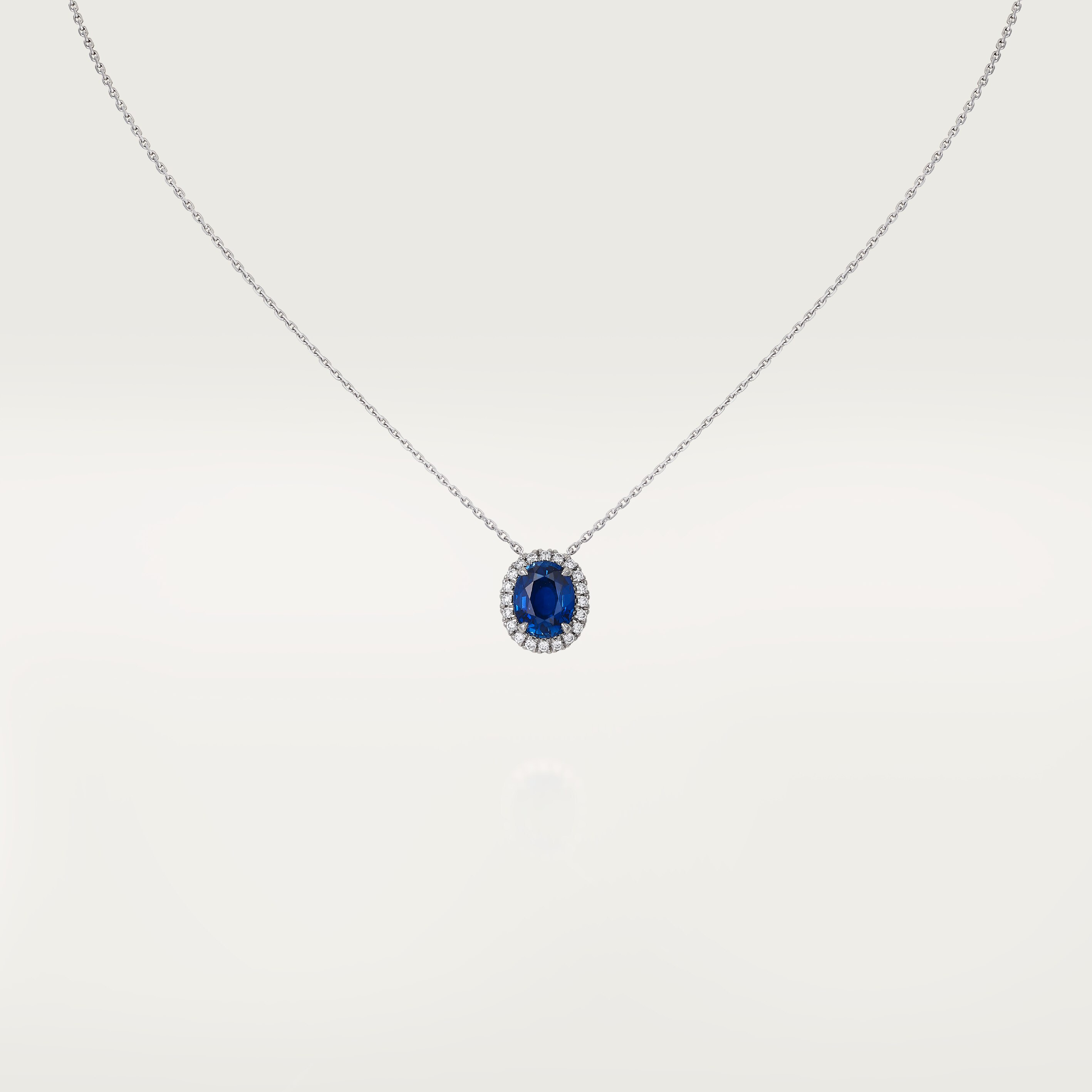 Cartier Destin&eacute;e pendant, oval-cut sapphire, paved 