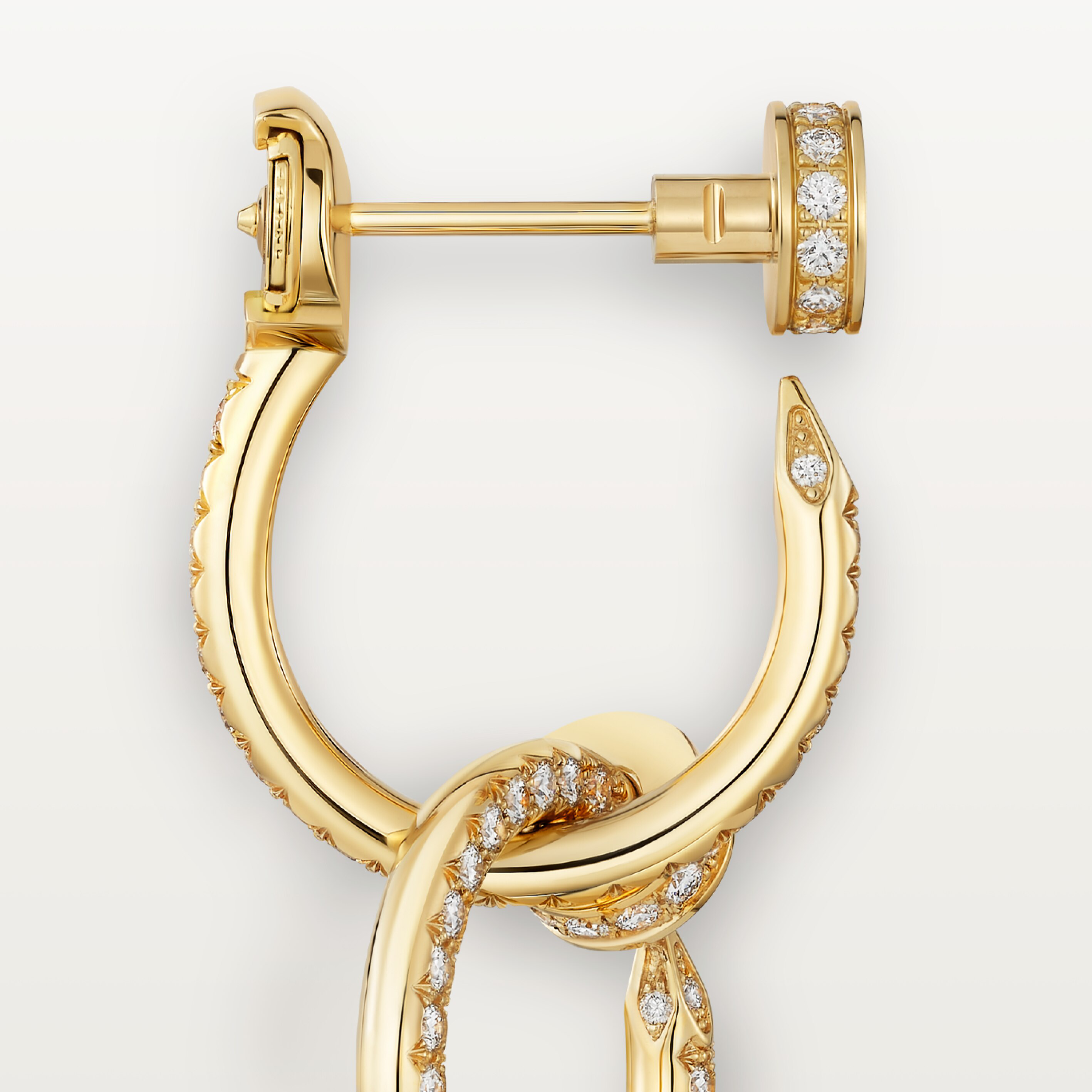 Juste un Clou earrings, double, paved, image 6