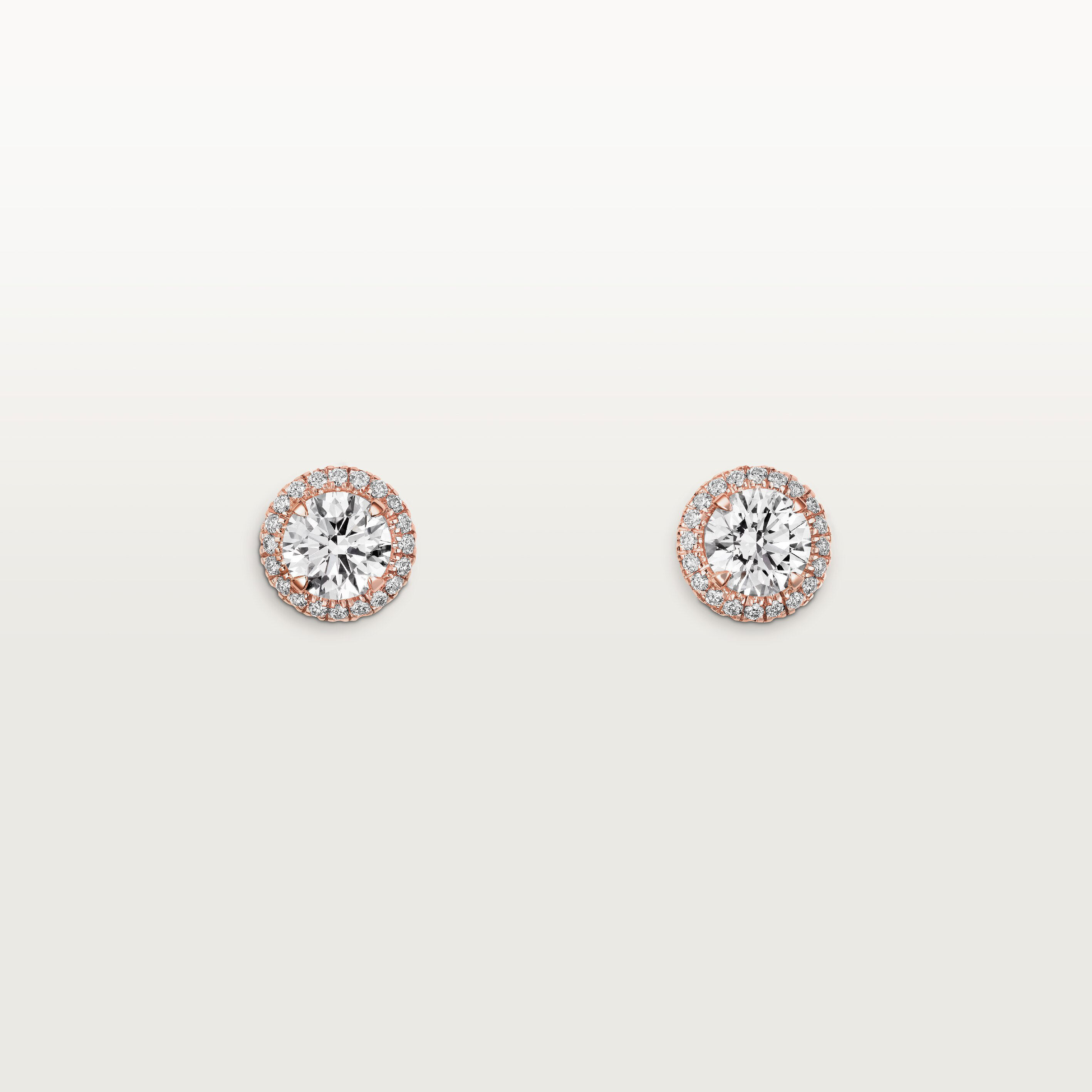 Cartier Destin&eacute;e stud earrings, 2 brilliant-cut diamonds, paved