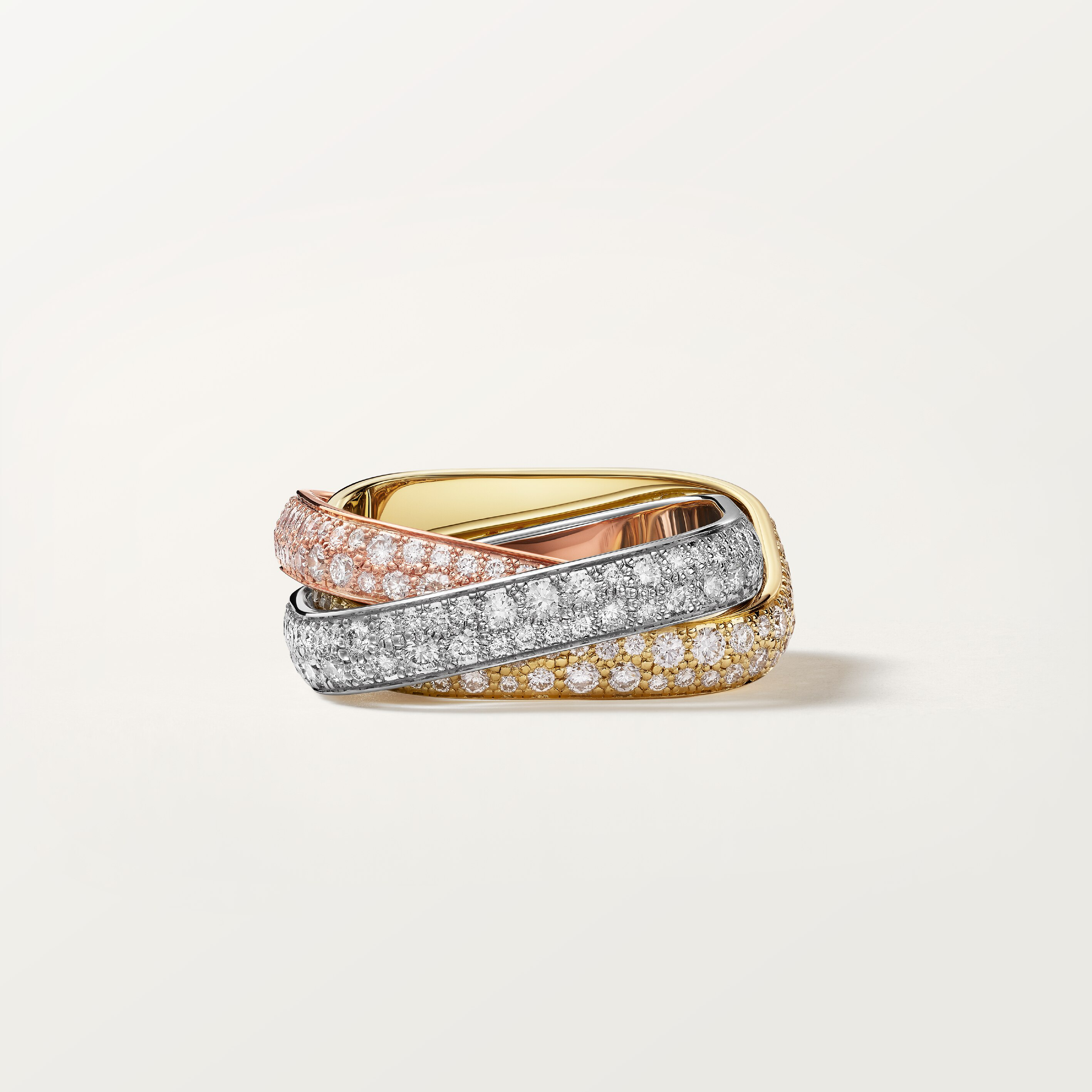 Trinity cushion ring, classic model, paved, image 5