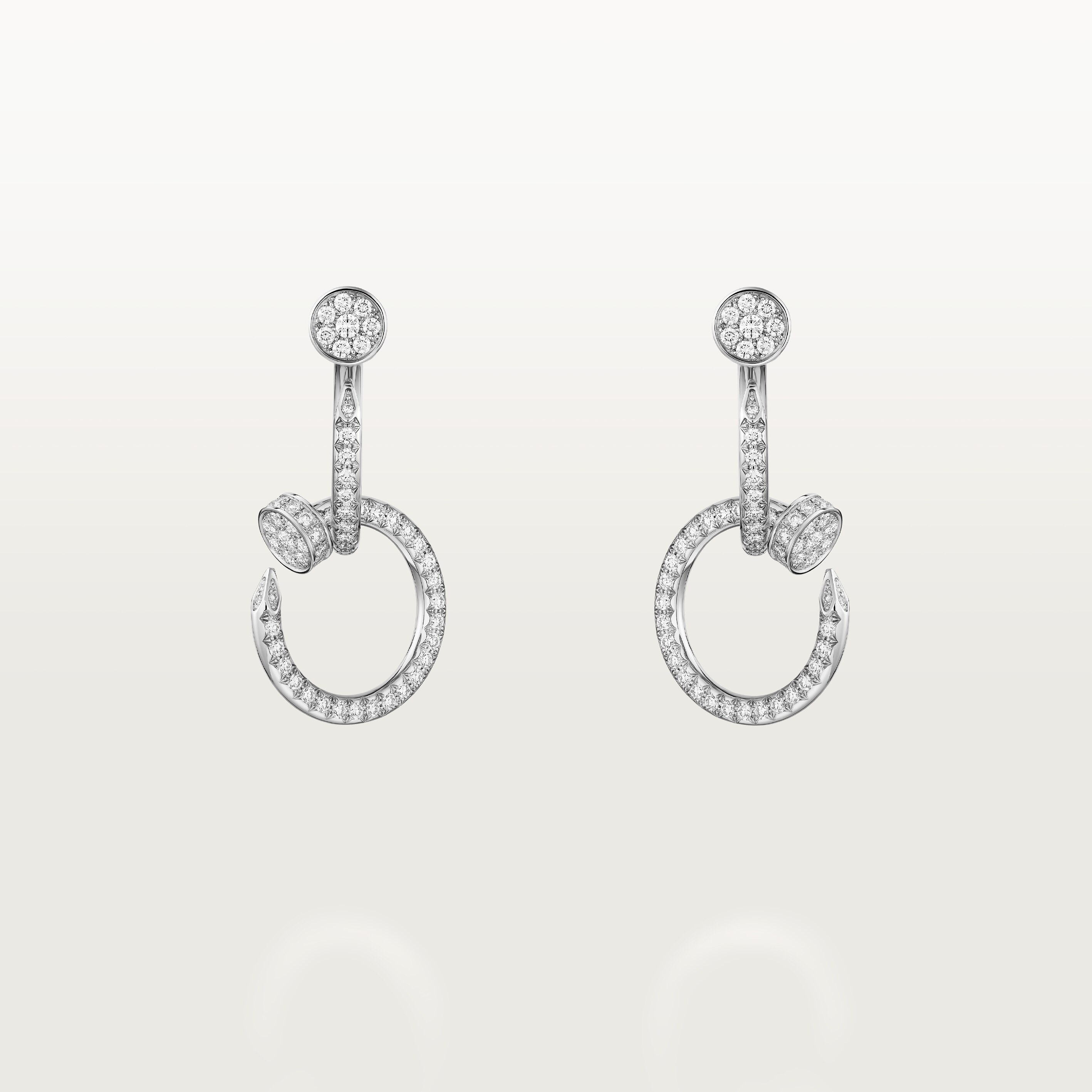Juste un Clou earrings, double, paved