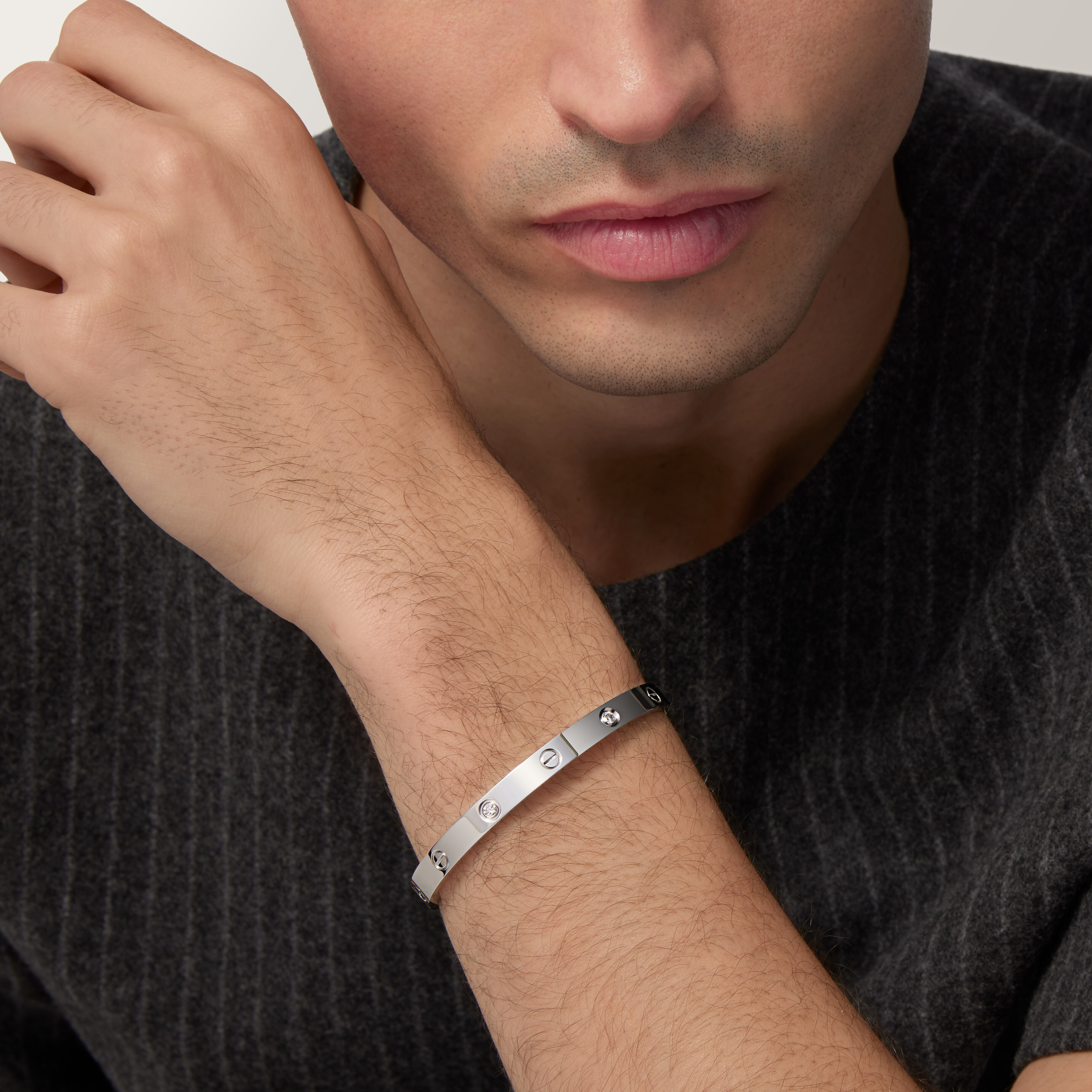 #LOVE# bracelet,single-screw closure, classic model, 4 diamonds, image 4