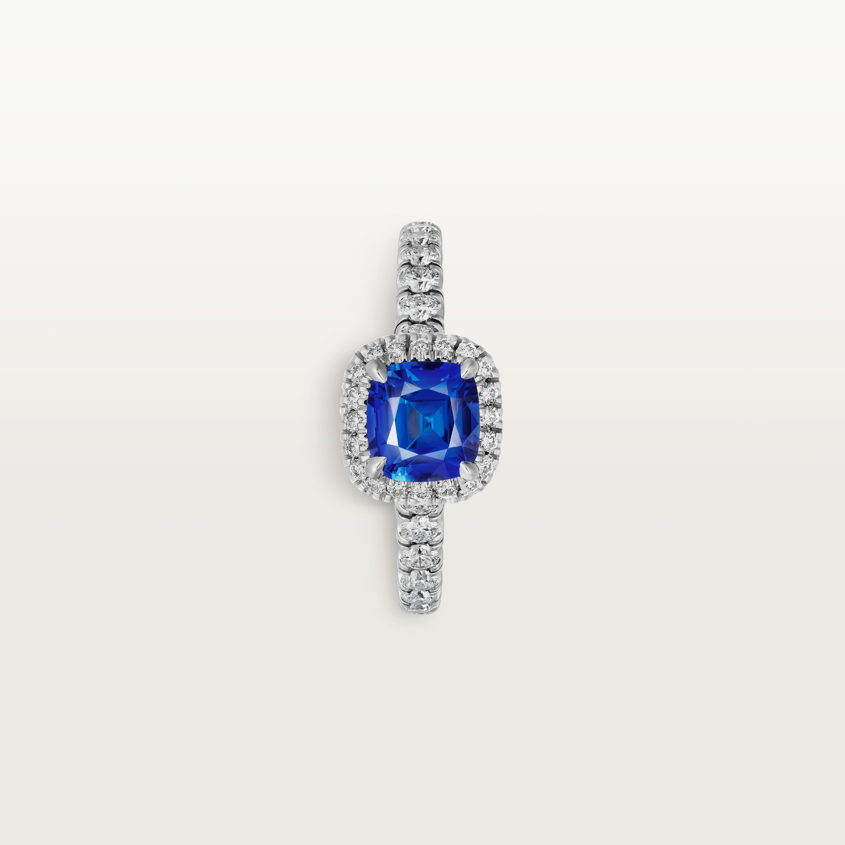Cartier Destin&eacute;e solitaire, cushion-cut sapphire, paved , image 6