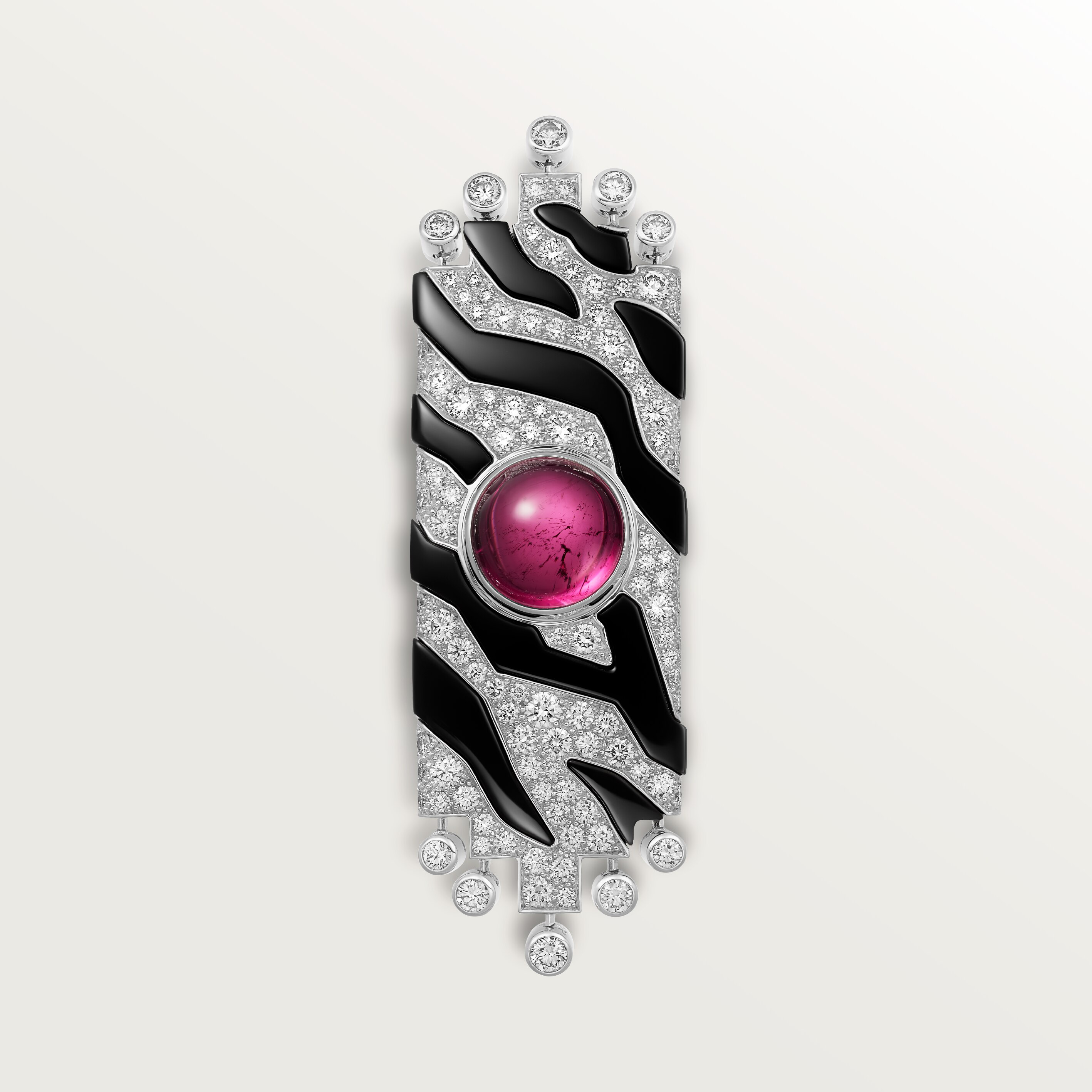 Beaut&eacute;s du Monde ring, rubellite, paved