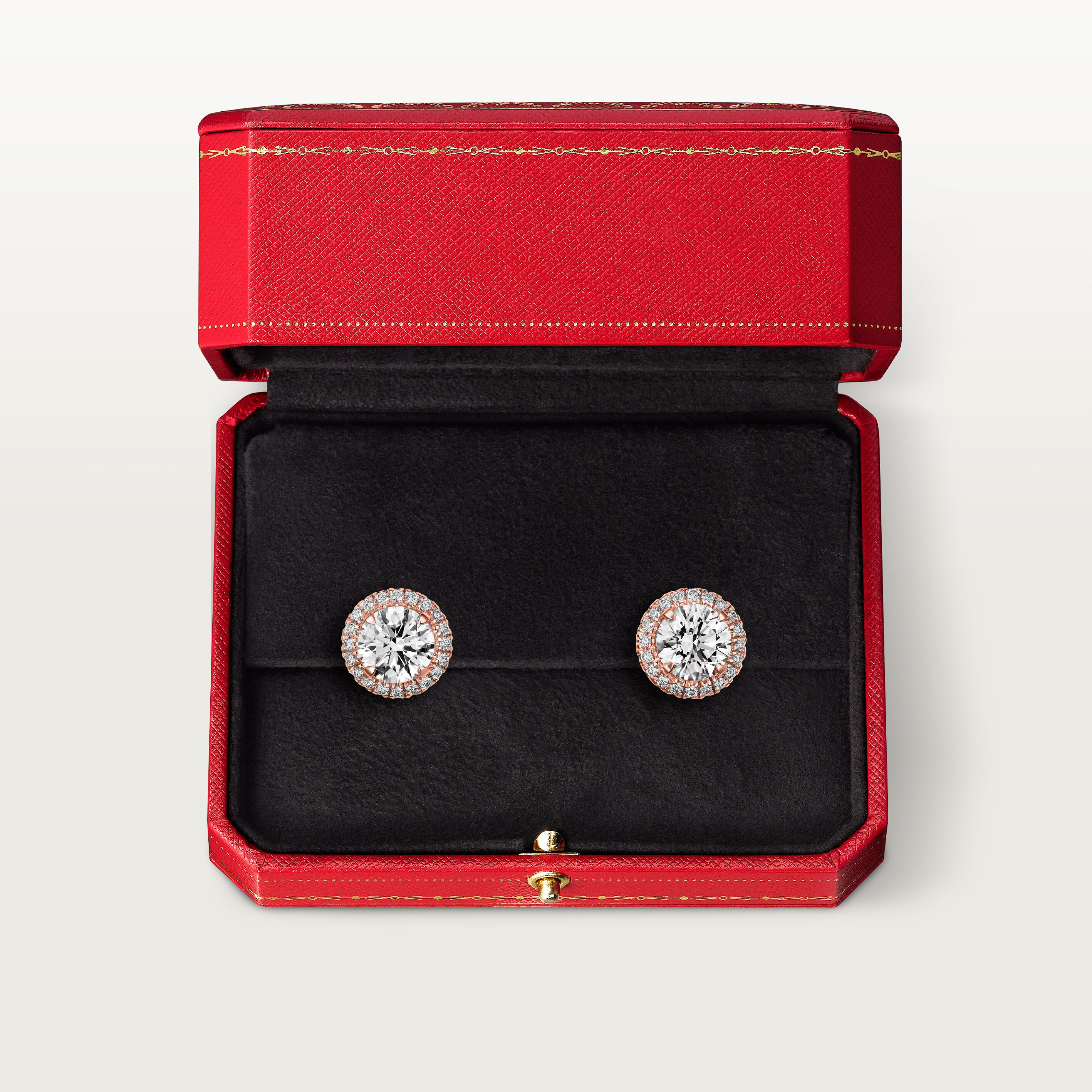 Cartier Destin&eacute;e stud earrings, 2 brilliant-cut diamonds, paved