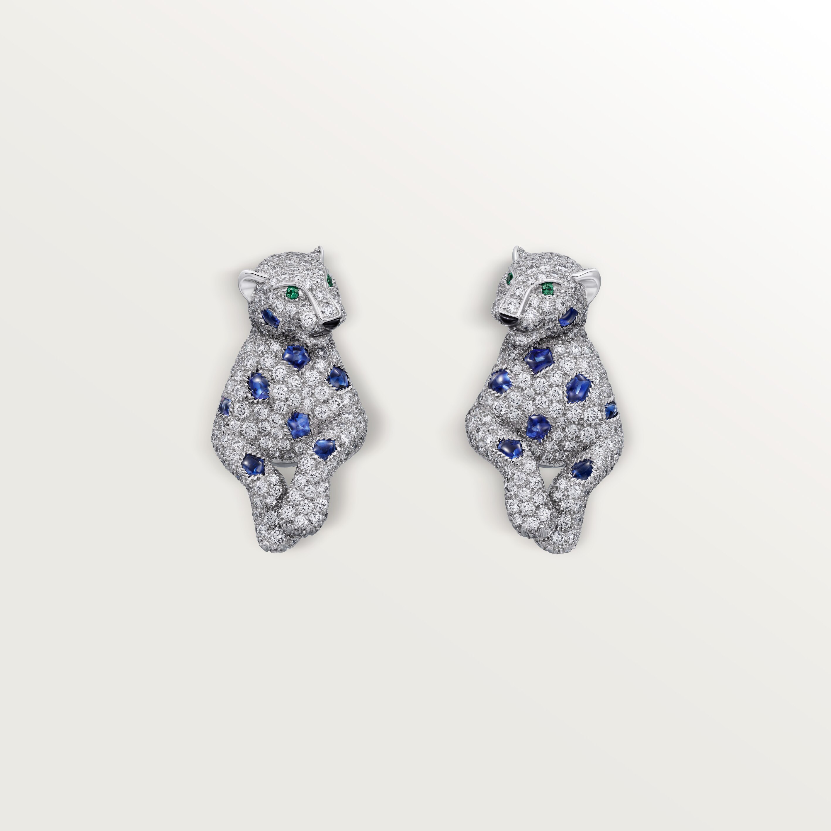 Panth&egrave;re de Cartier earrings, sapphires, paved