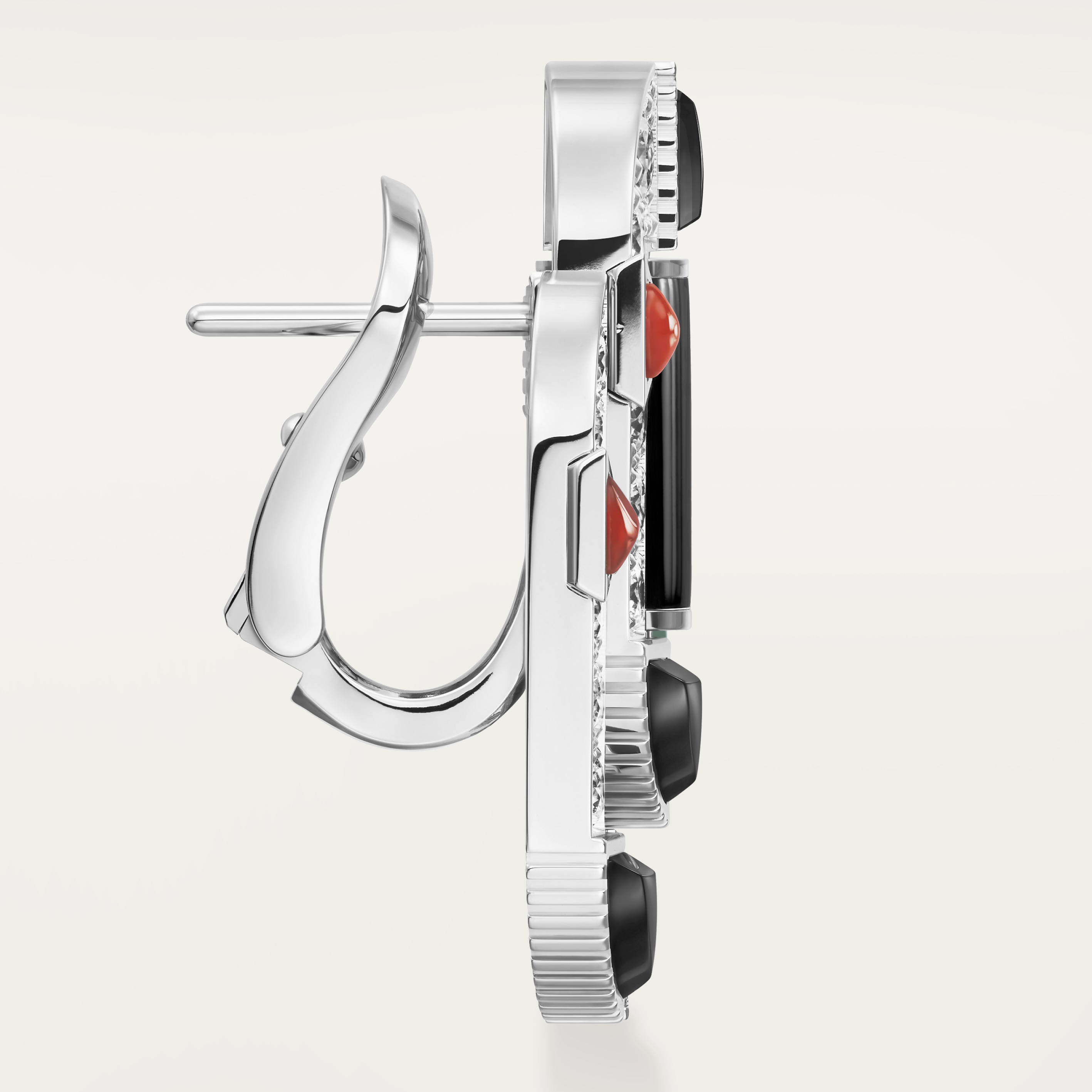 G&eacute;om&eacute;trie & Contrastes earrings, chrysoprase, paved, image 6