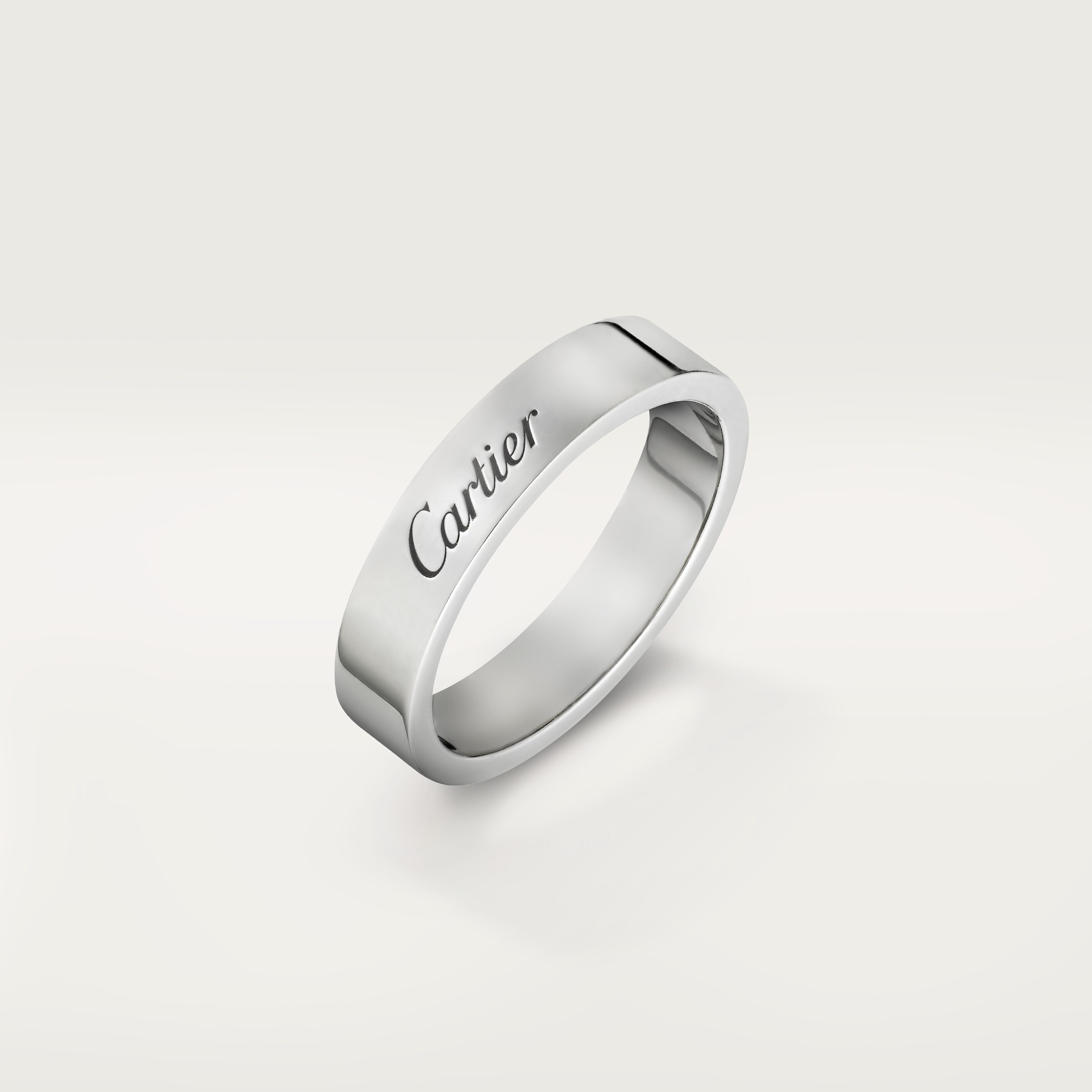 C de Cartier wedding band, 4 mm width