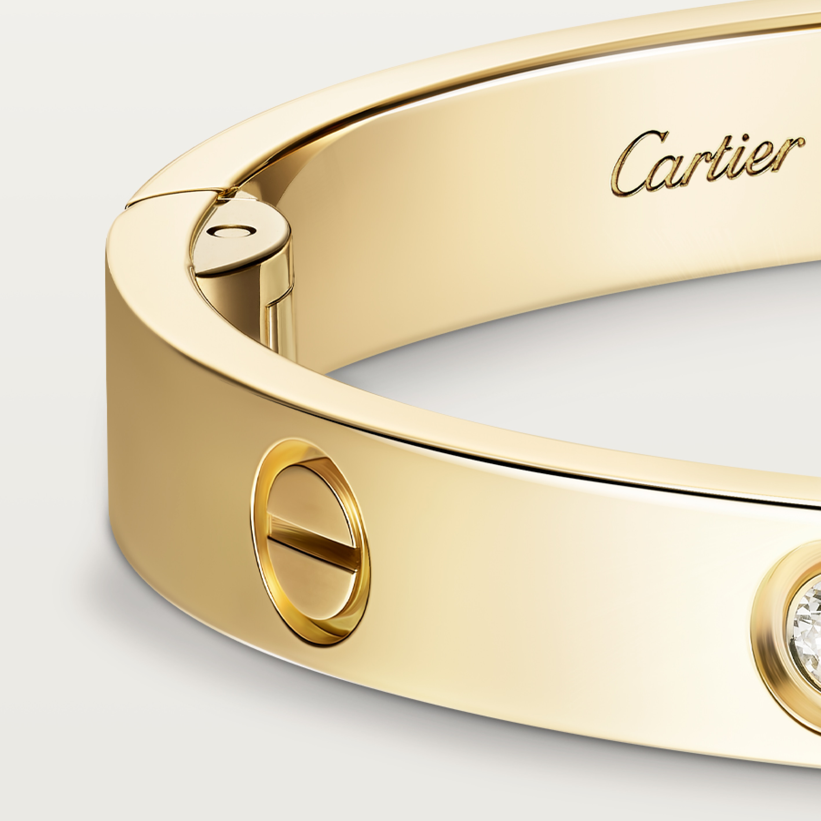 #LOVE# bracelet,single-screw closure, classic model, 4 diamonds, image 4