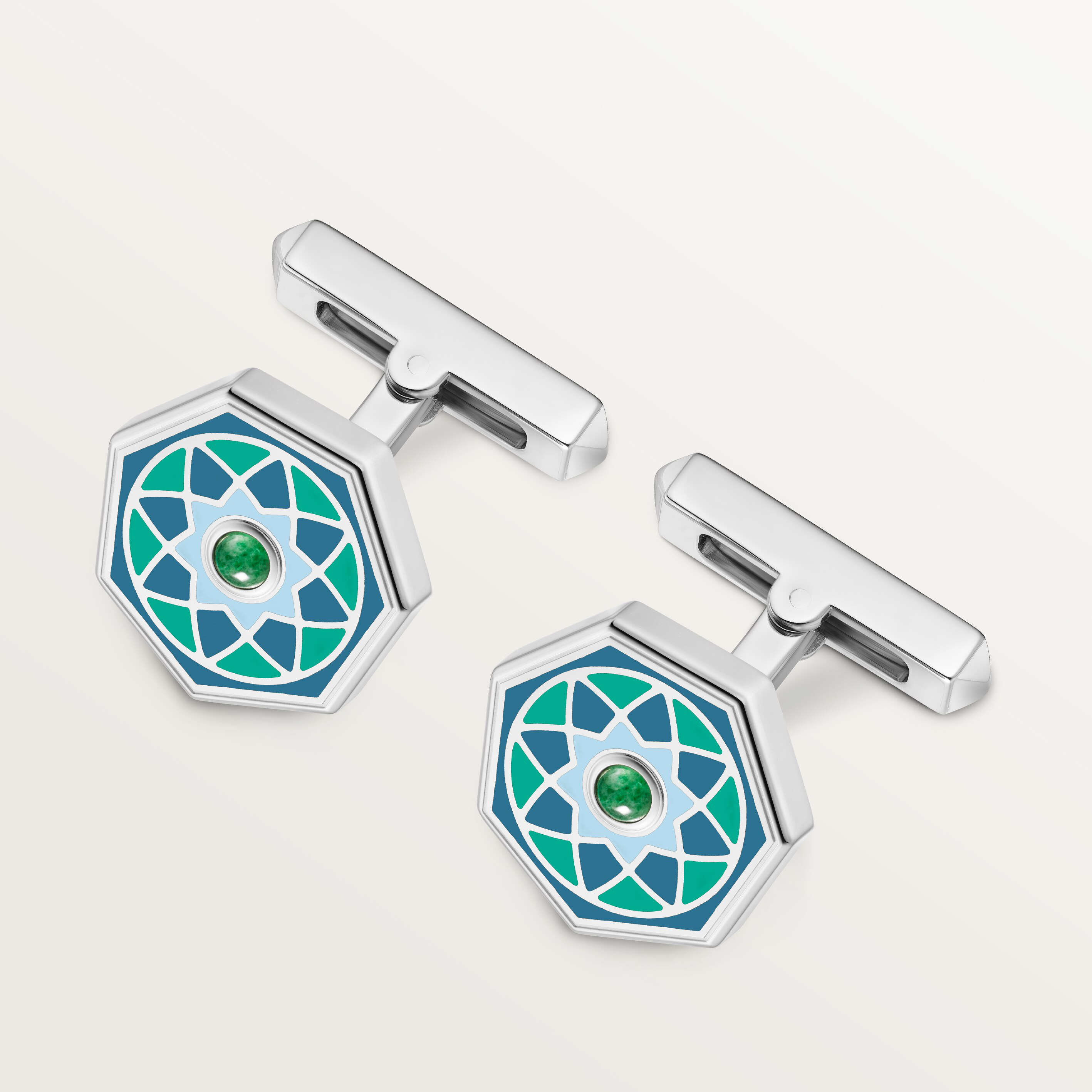 Green tricolor cufflinks exclusive to the Middle East