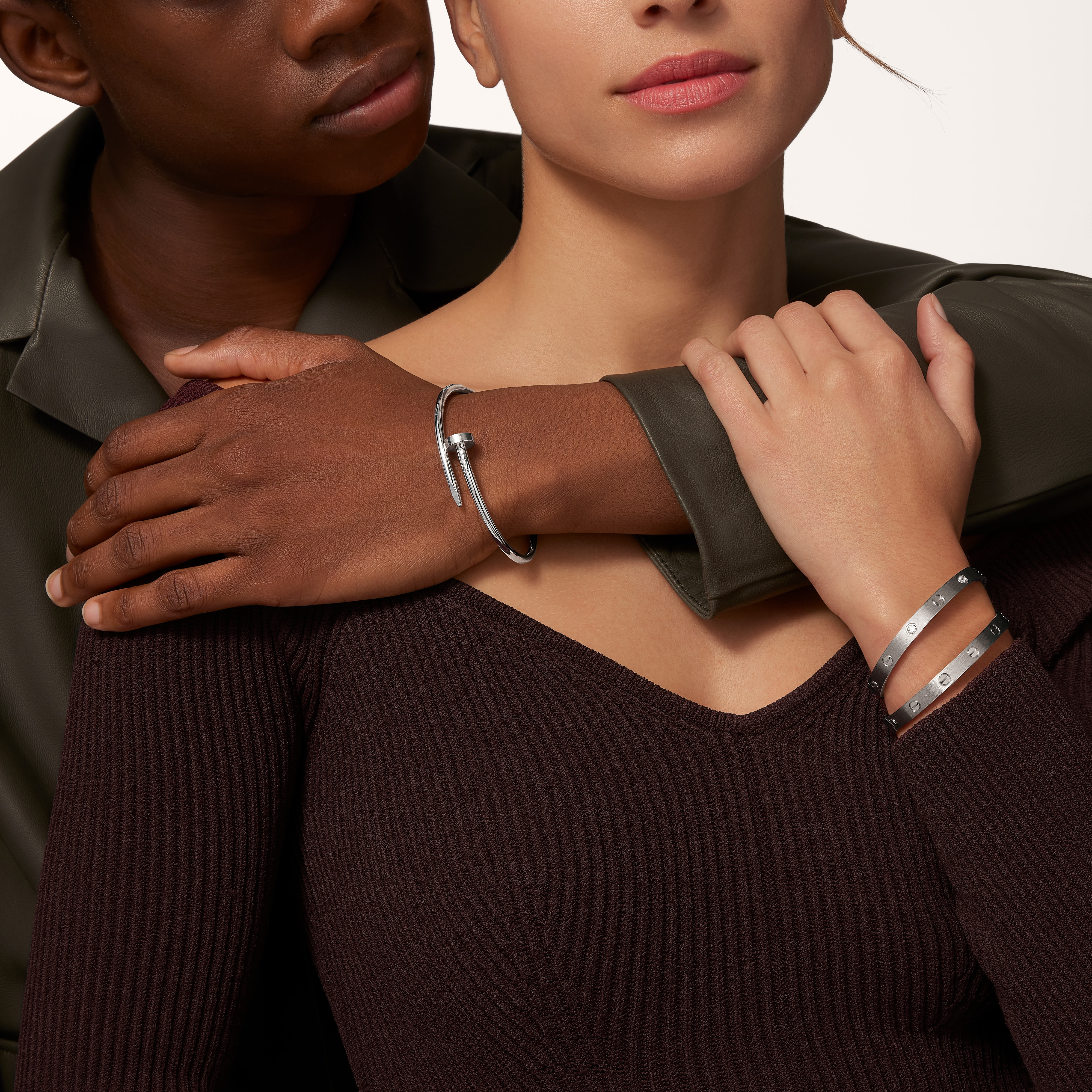 #LOVE# bracelet, classic model, brushed, 4 diamonds, image 5