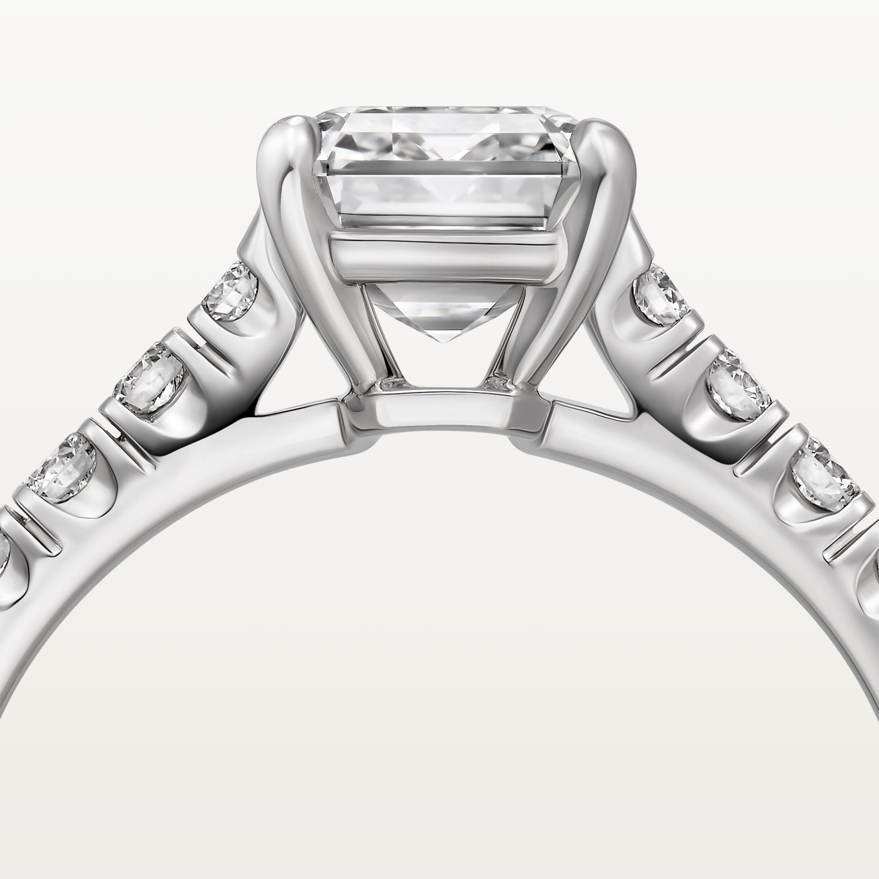 1895 solitaire, emerald-cut diamond, paved , image 7