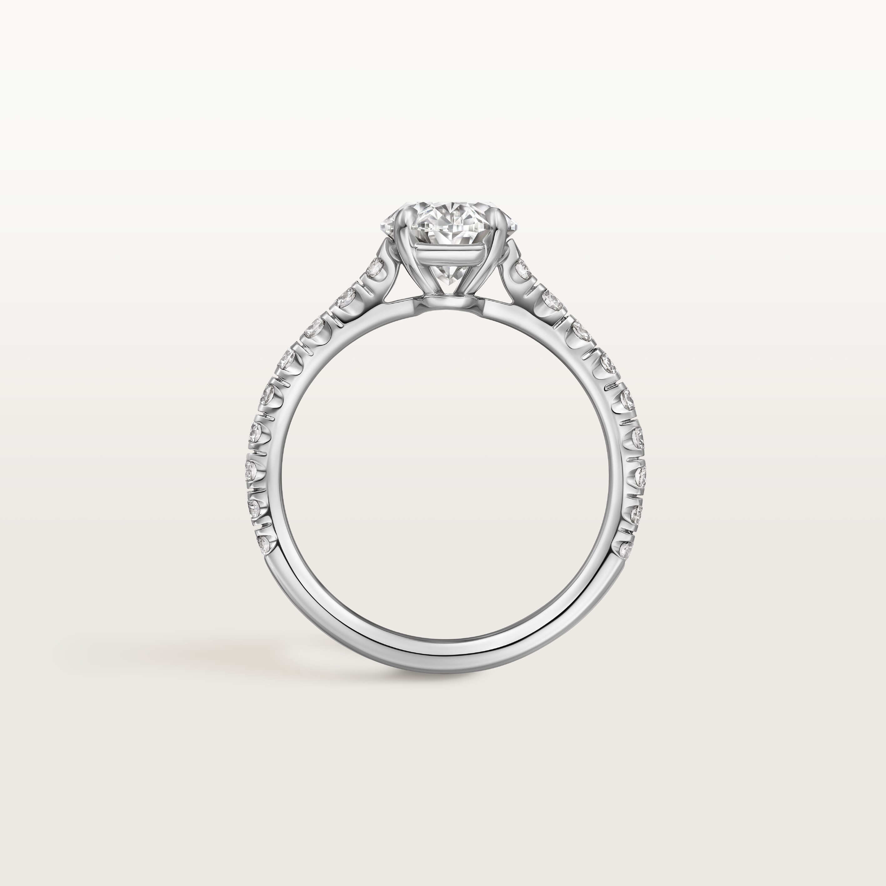 1895 solitaire, oval-cut diamond, paved 