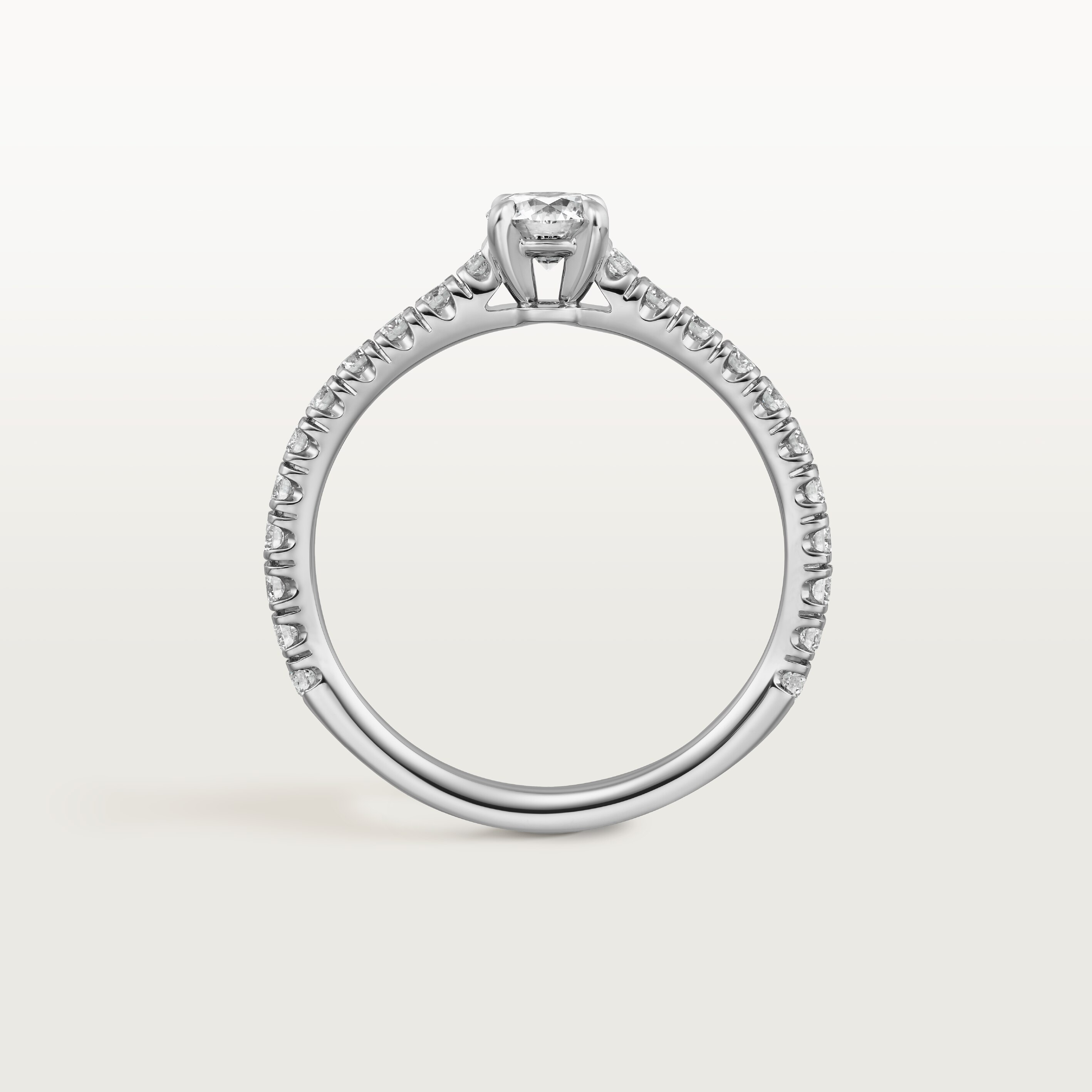 1895 solitaire, brilliant-cut diamond, paved 