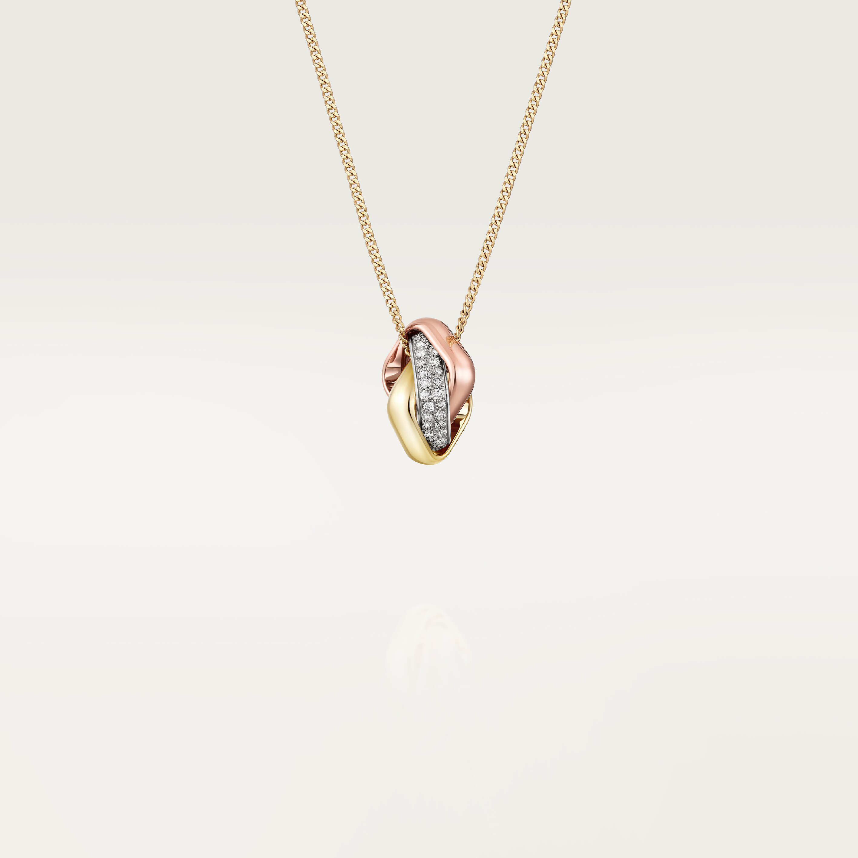 Trinity pendant, cushion-shaped, half-paved, image 9