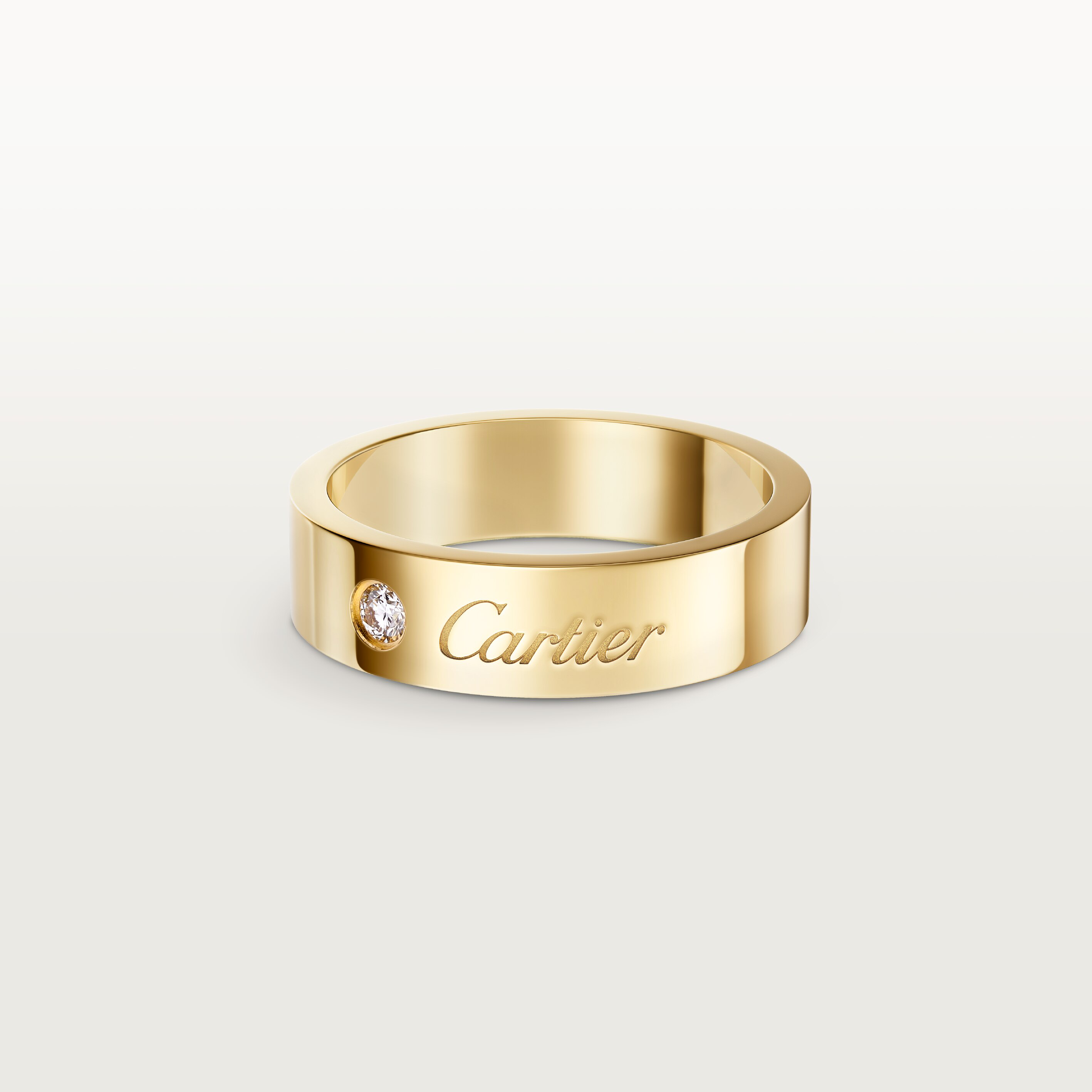 C de Cartier wedding ring, 5 mm width, 1 diamond