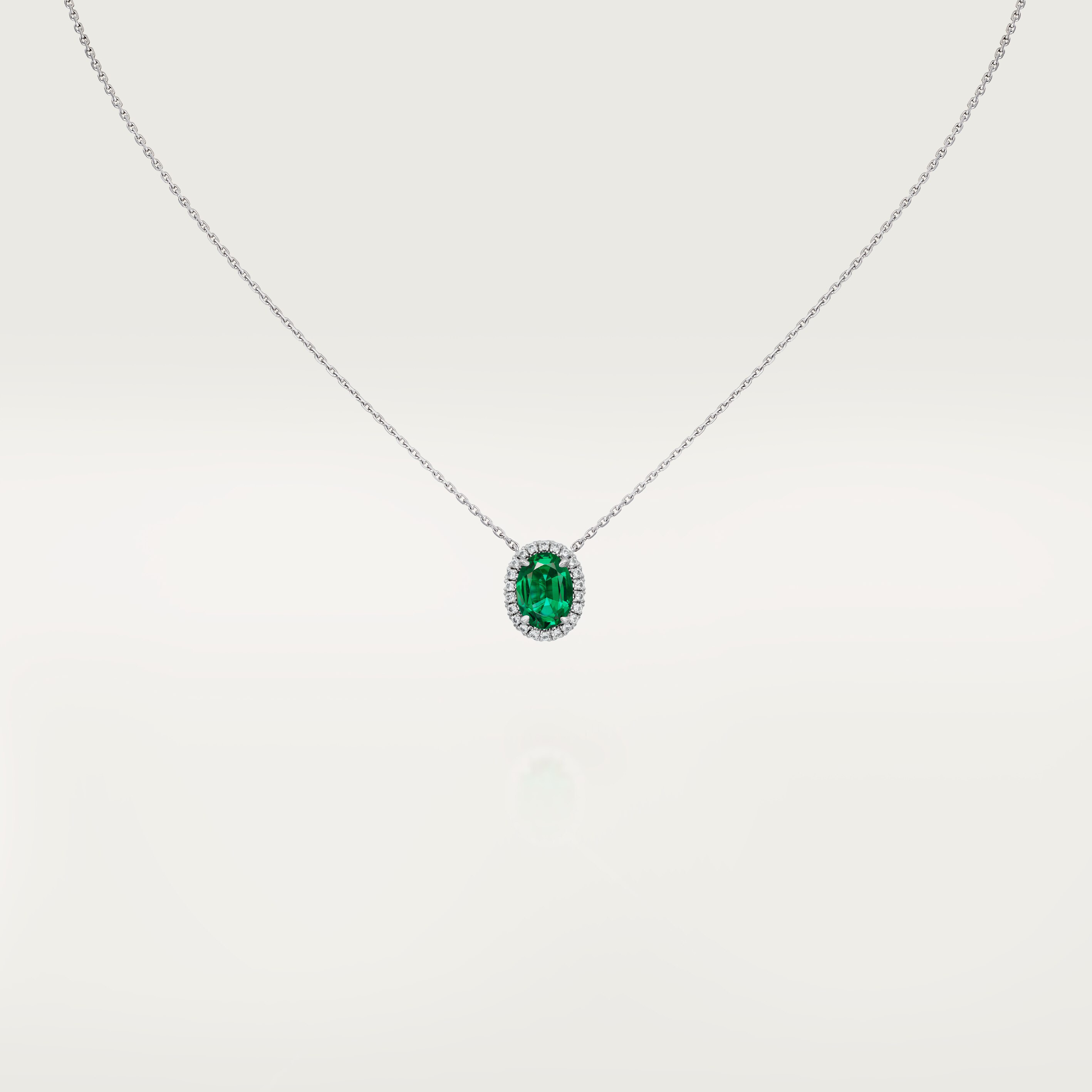 Cartier Destin&eacute;e pendant, oval-cut emerald, paved 