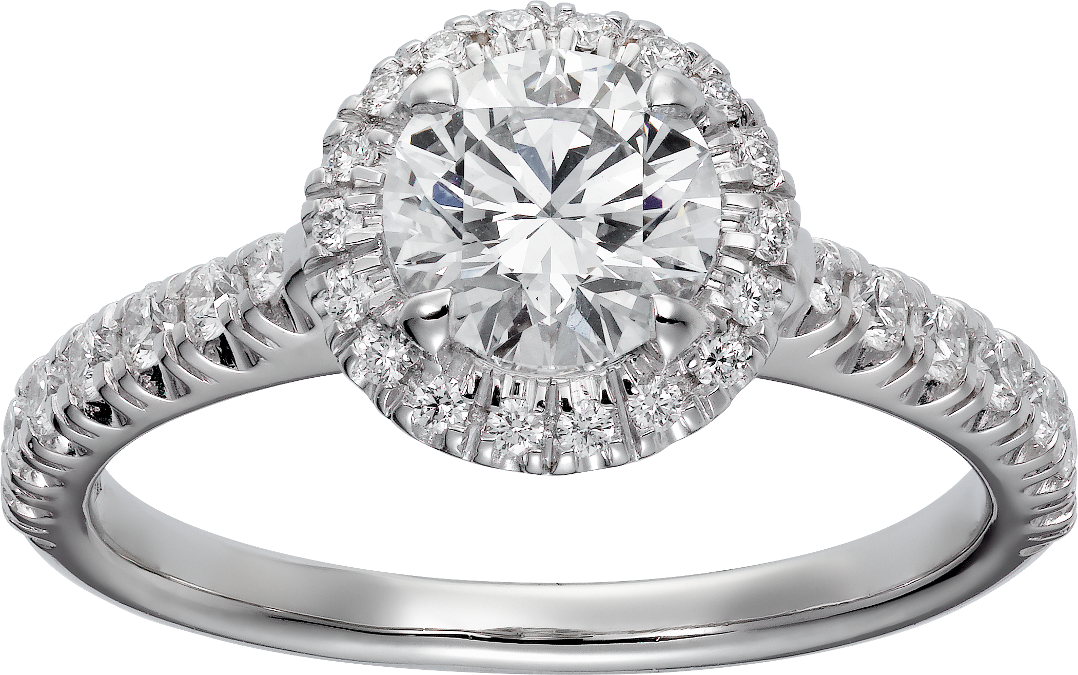 Cartier Destin&eacute;e solitaire, brilliant-cut diamond, paved 
