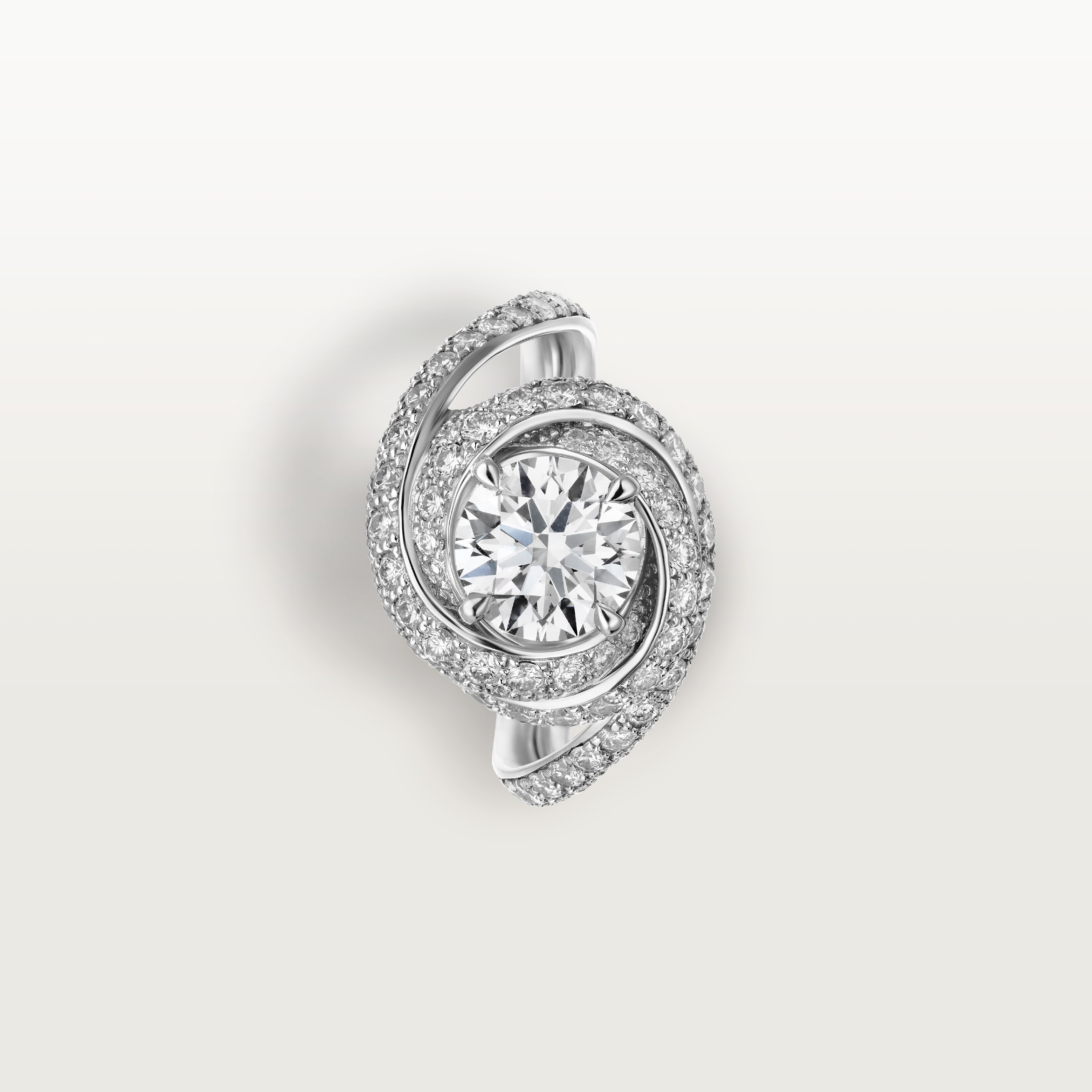 Trinity Ruban solitaire, brilliant-cut diamond, paved , image 6