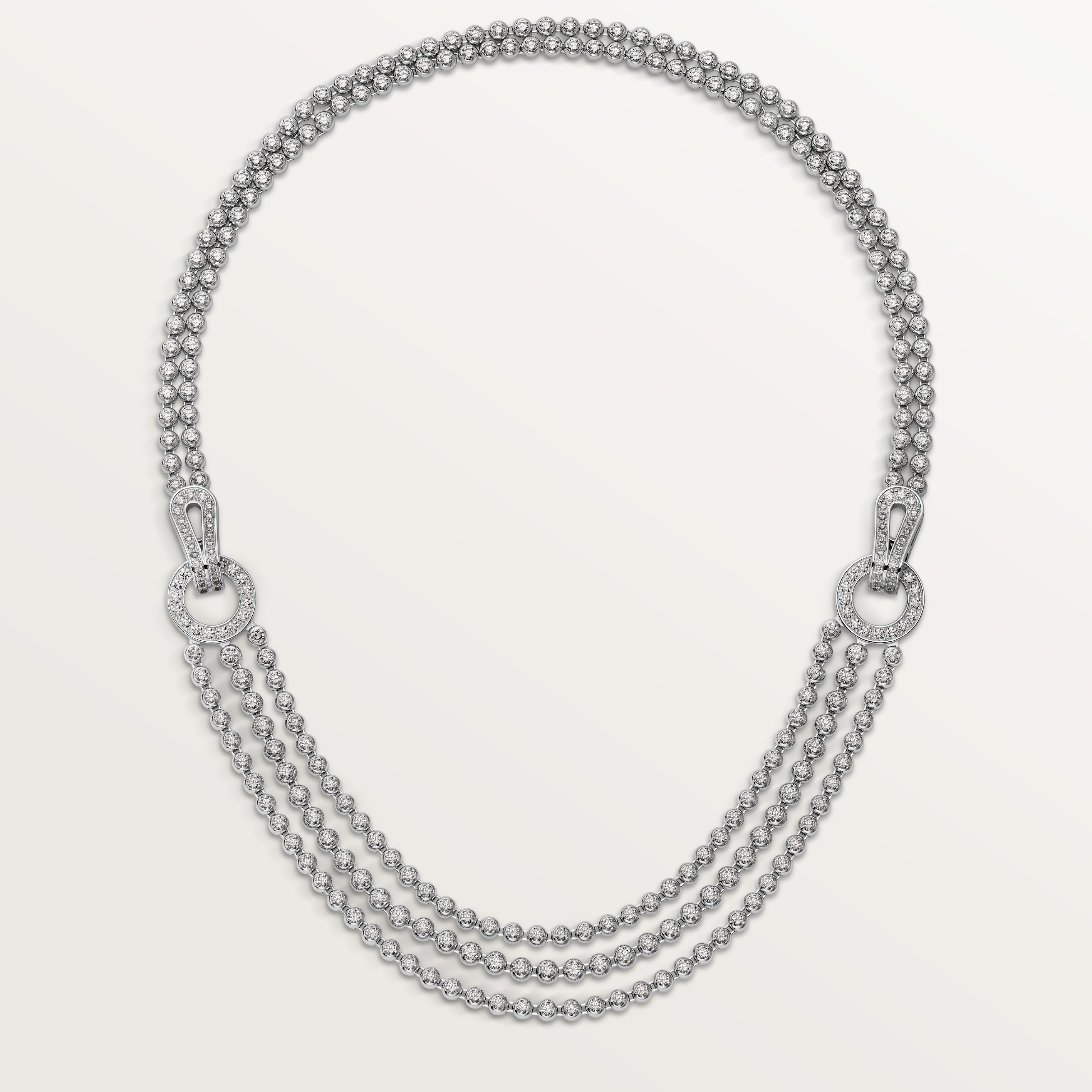 Agrafe necklace, brilliant-cut diamonds, paved 