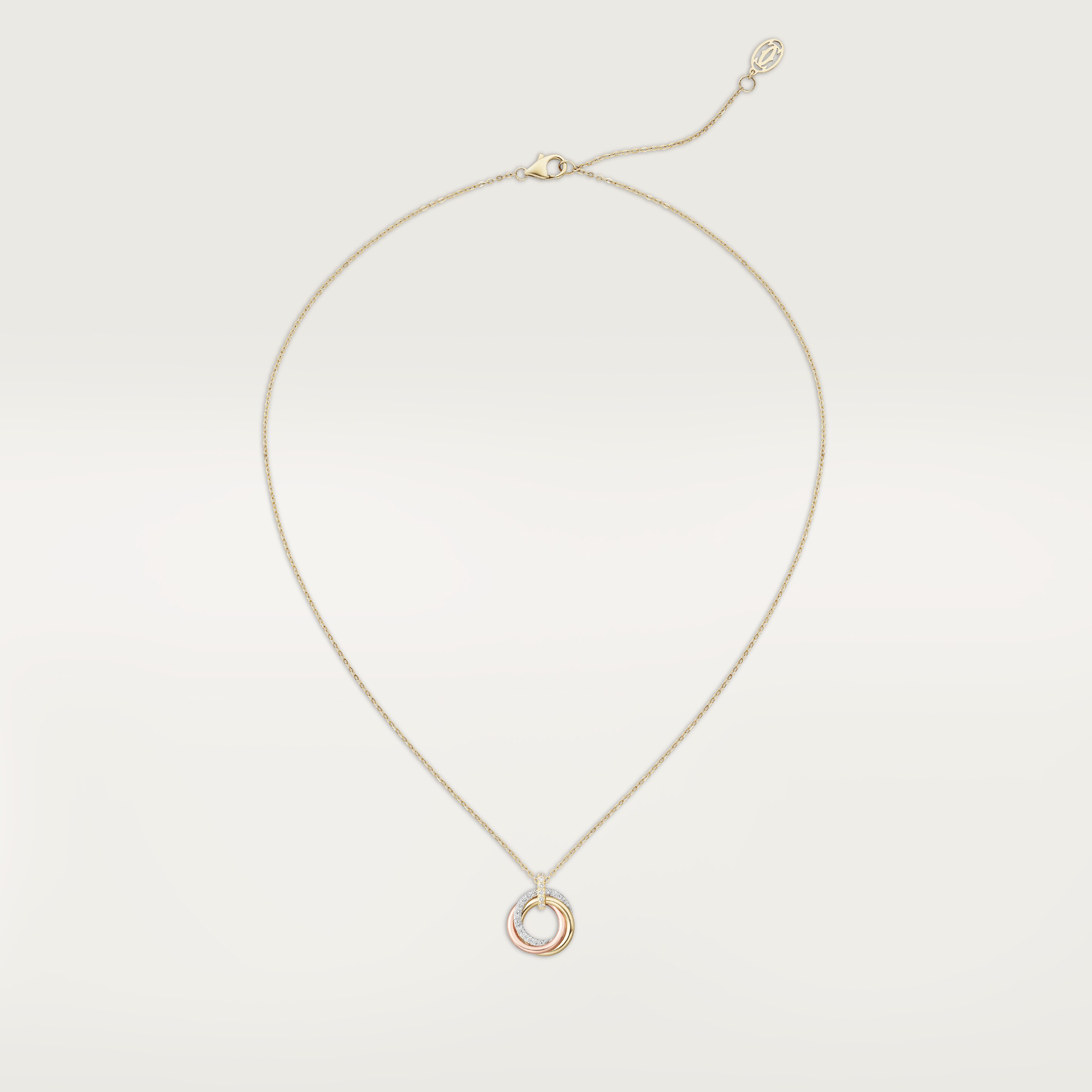 Trinity pendant, small model, half-paved