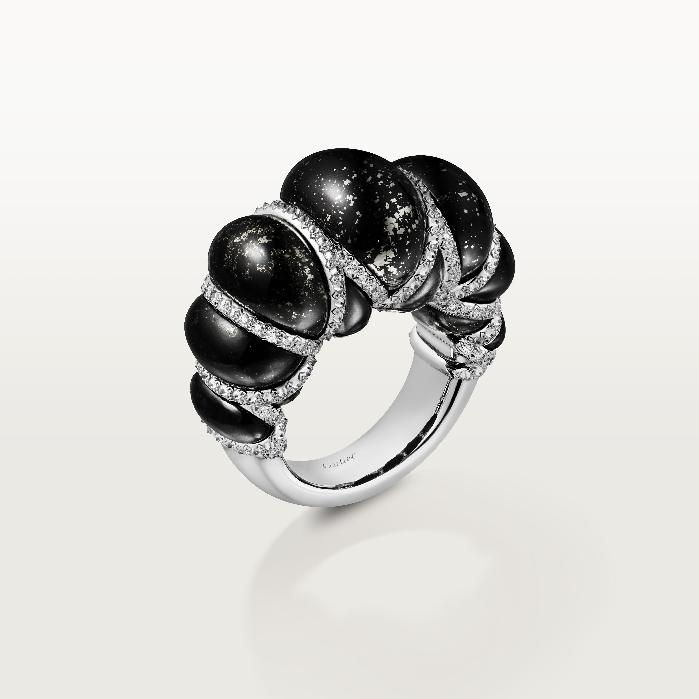 Cartier Libre Tressage ring, metaquartzite, diamonds