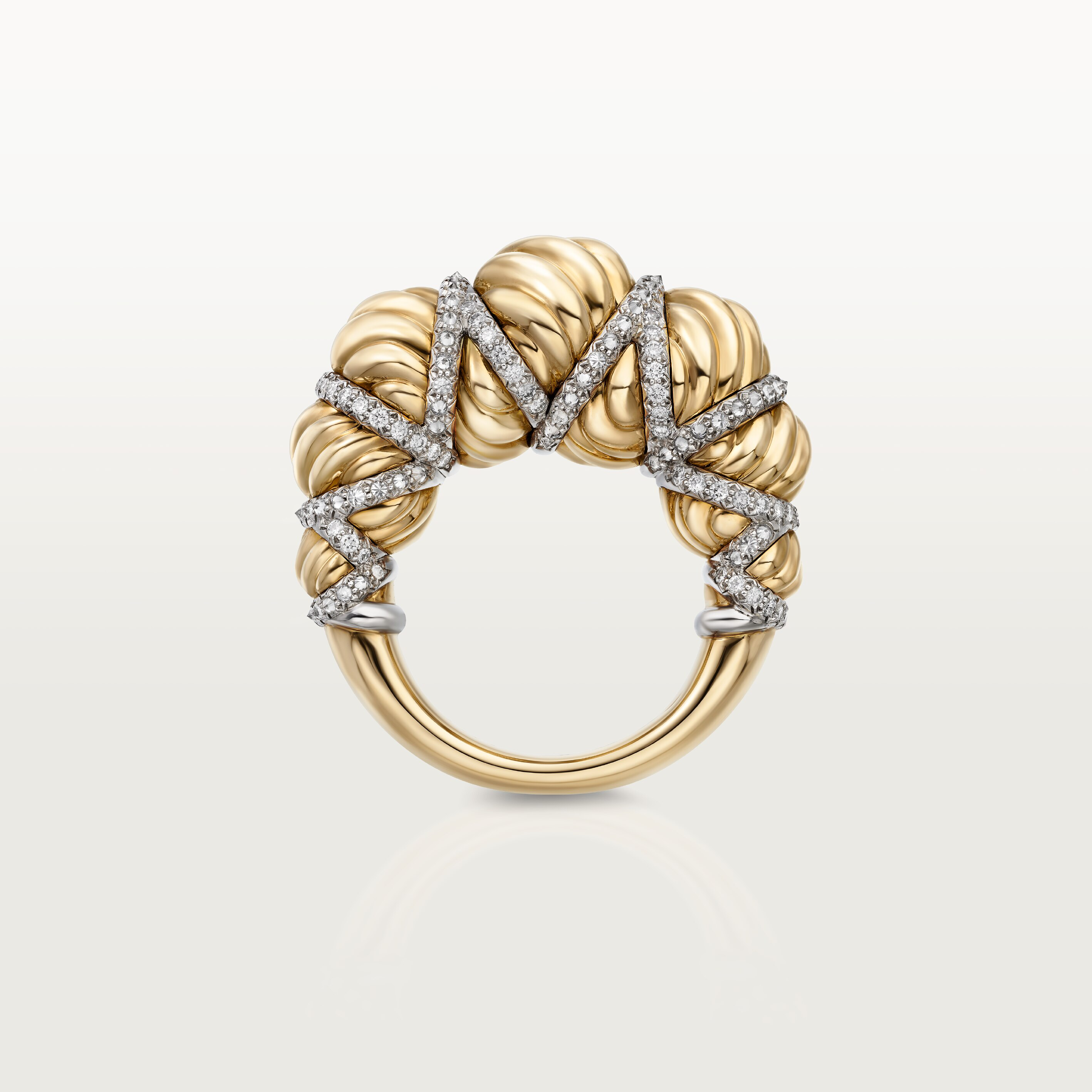Cartier Libre Tressage ring, diamonds 