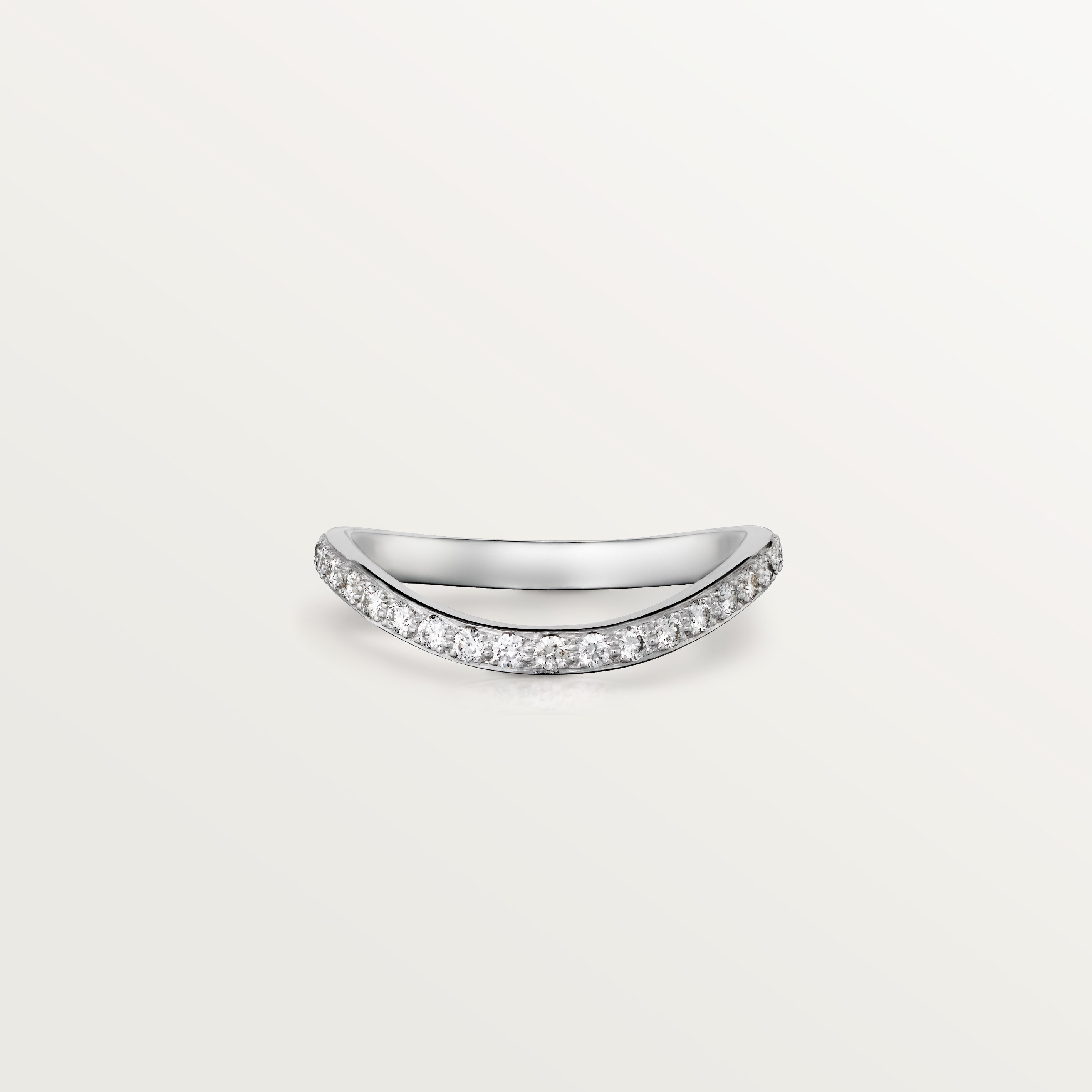 Trinity Ruban wedding band, 2 mm width, paved
